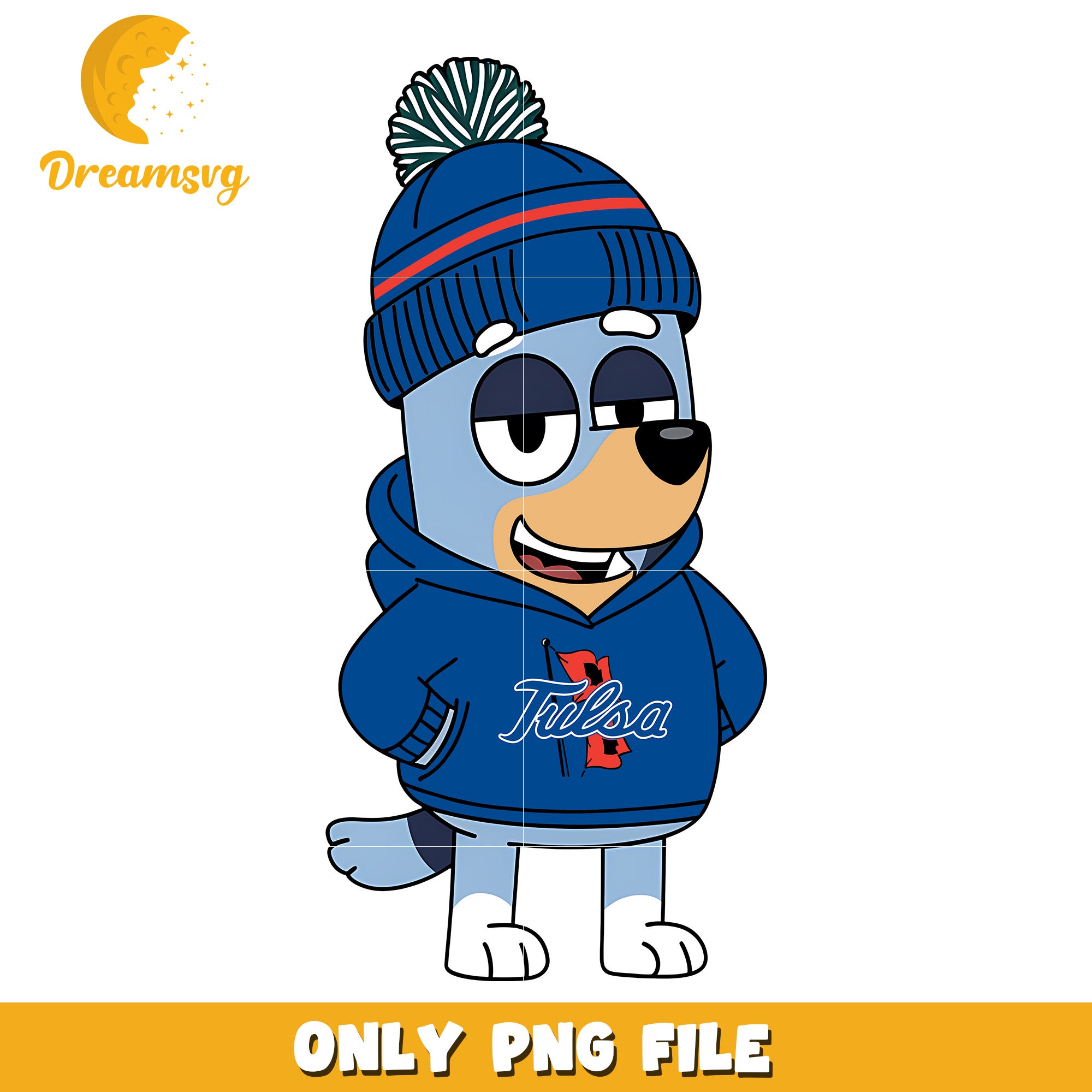 Bluey hoodie logo ncaa team png, Tulsa Golden Hurricane png
