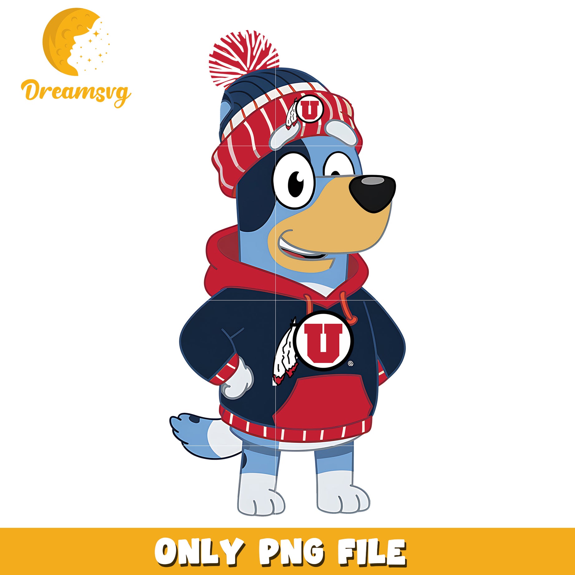 Bluey hoodie logo ncaa team png, Utah Utes png, ncaa png