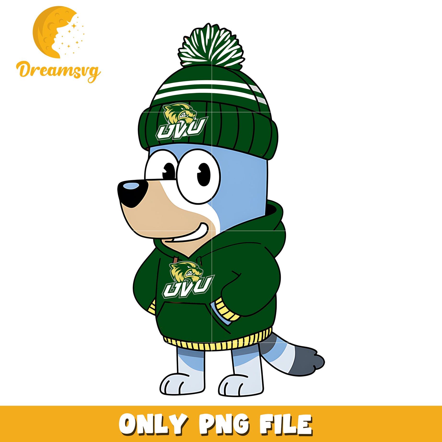 Bluey hoodie logo ncaa team png, Utah Valley Wolverines png