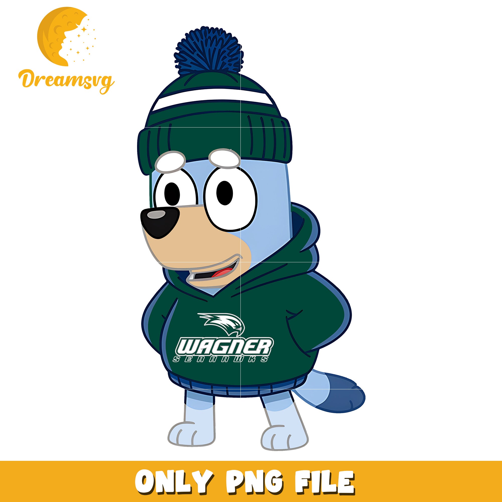 Bluey hoodie logo ncaa team png, Wagner Seahawks png, ncaa png