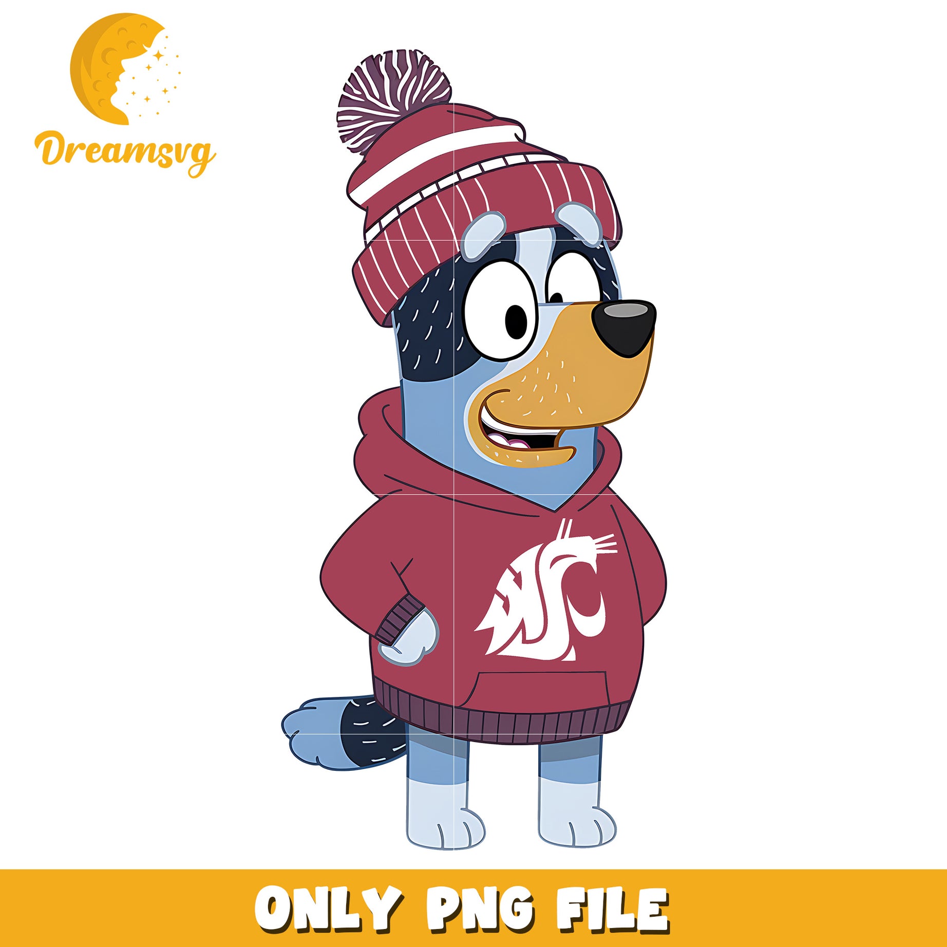 Bluey hoodie logo ncaa team png, Washington State Cougars png