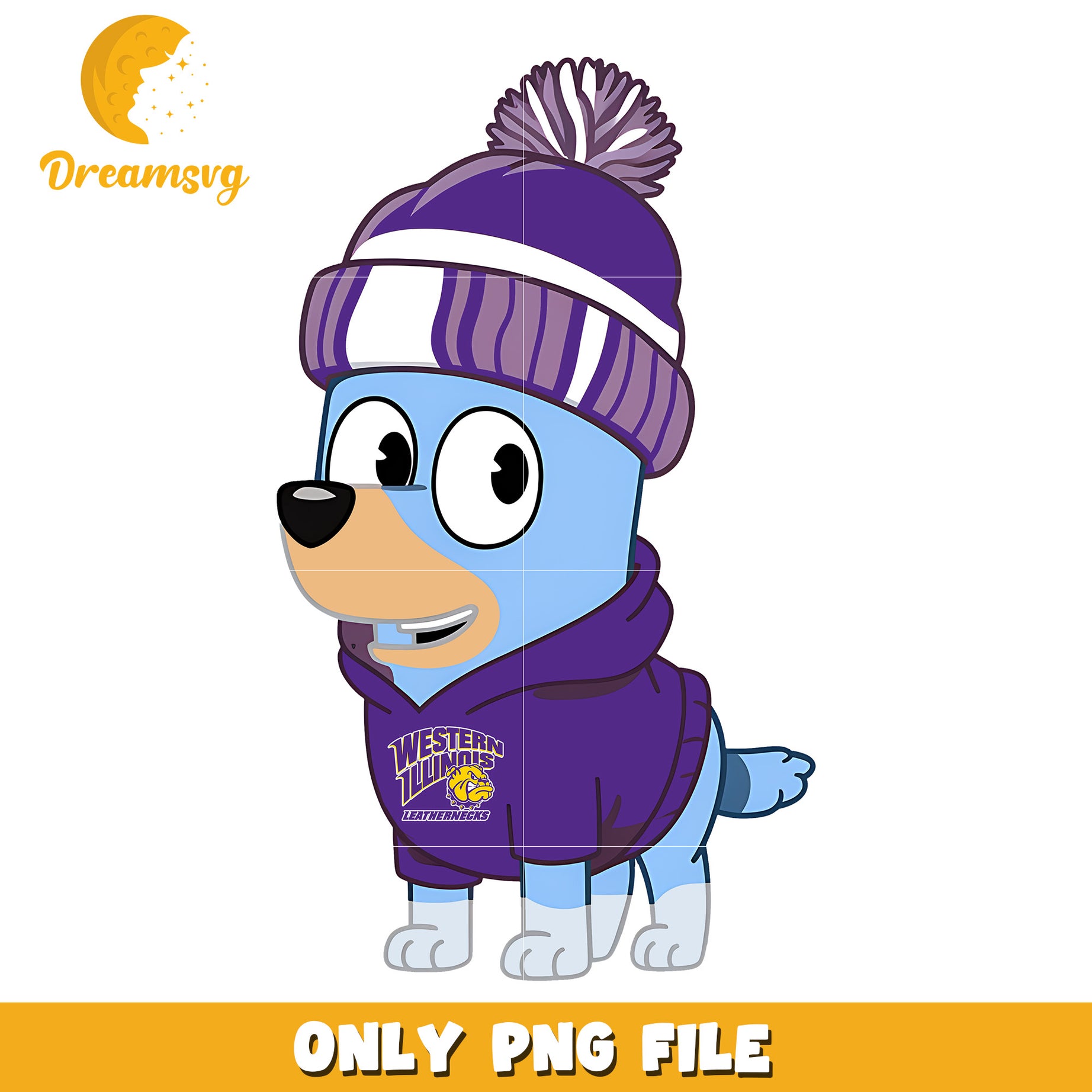 Bluey hoodie logo ncaa team png, Western Illinois Leathernecks png