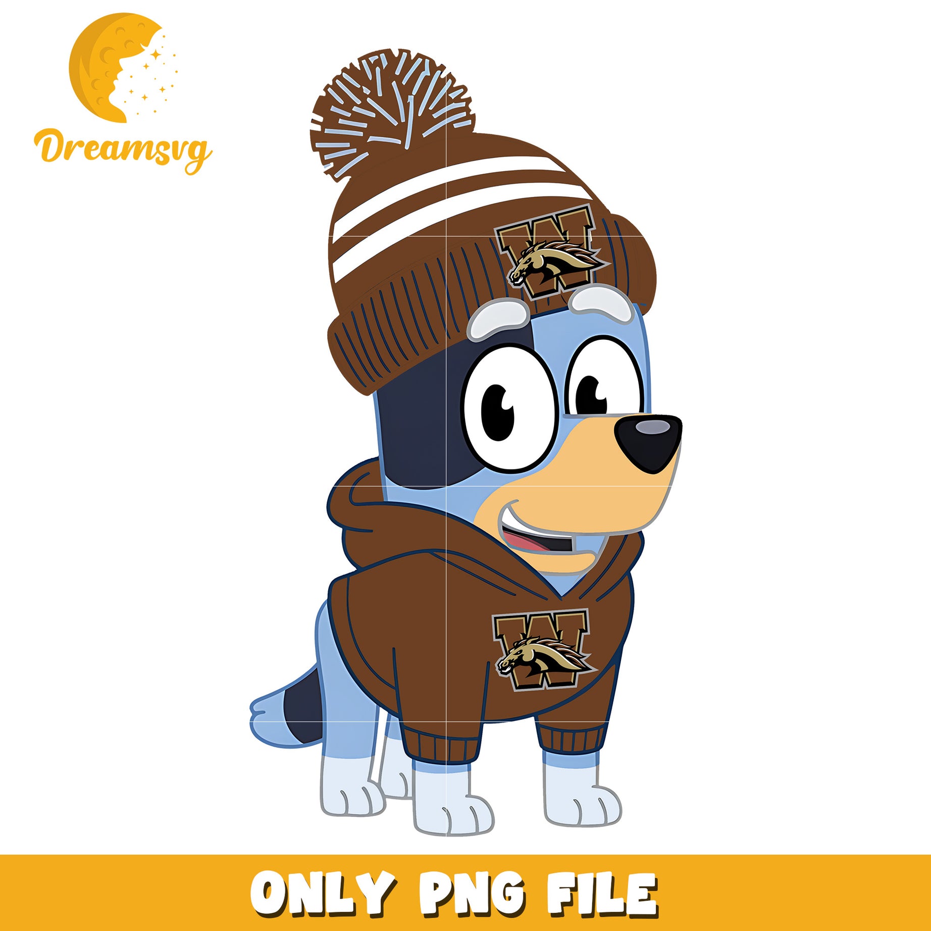 Bluey hoodie logo ncaa team png, Western Michigan Broncos png