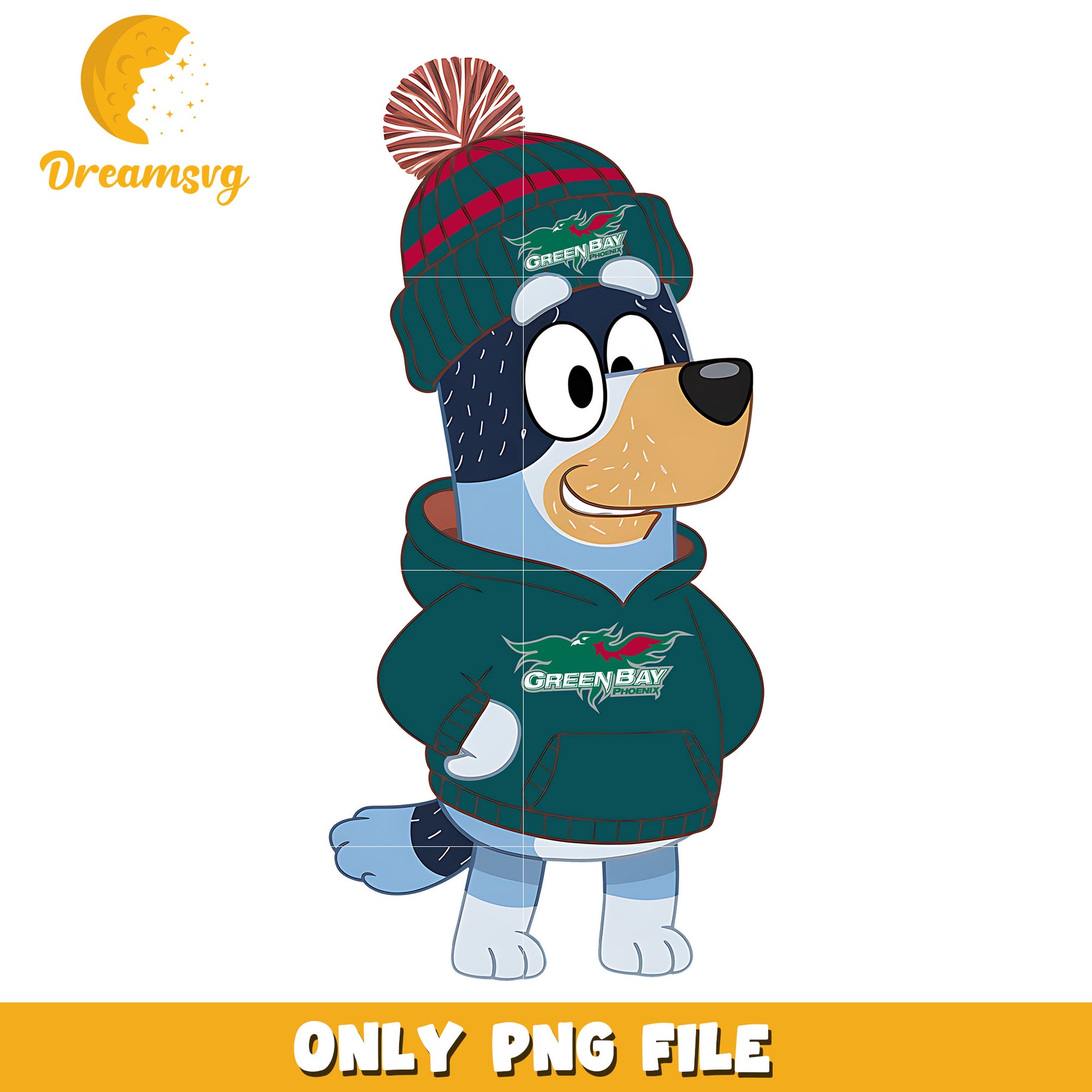 Bluey hoodie logo ncaa team png, Wisconsin Green Bay Phoenix png