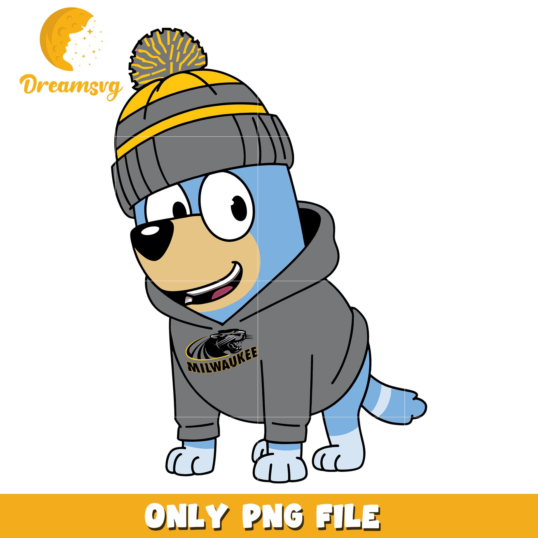 Bluey hoodie logo ncaa team png, Wisconsin Milwaukee Panthers png