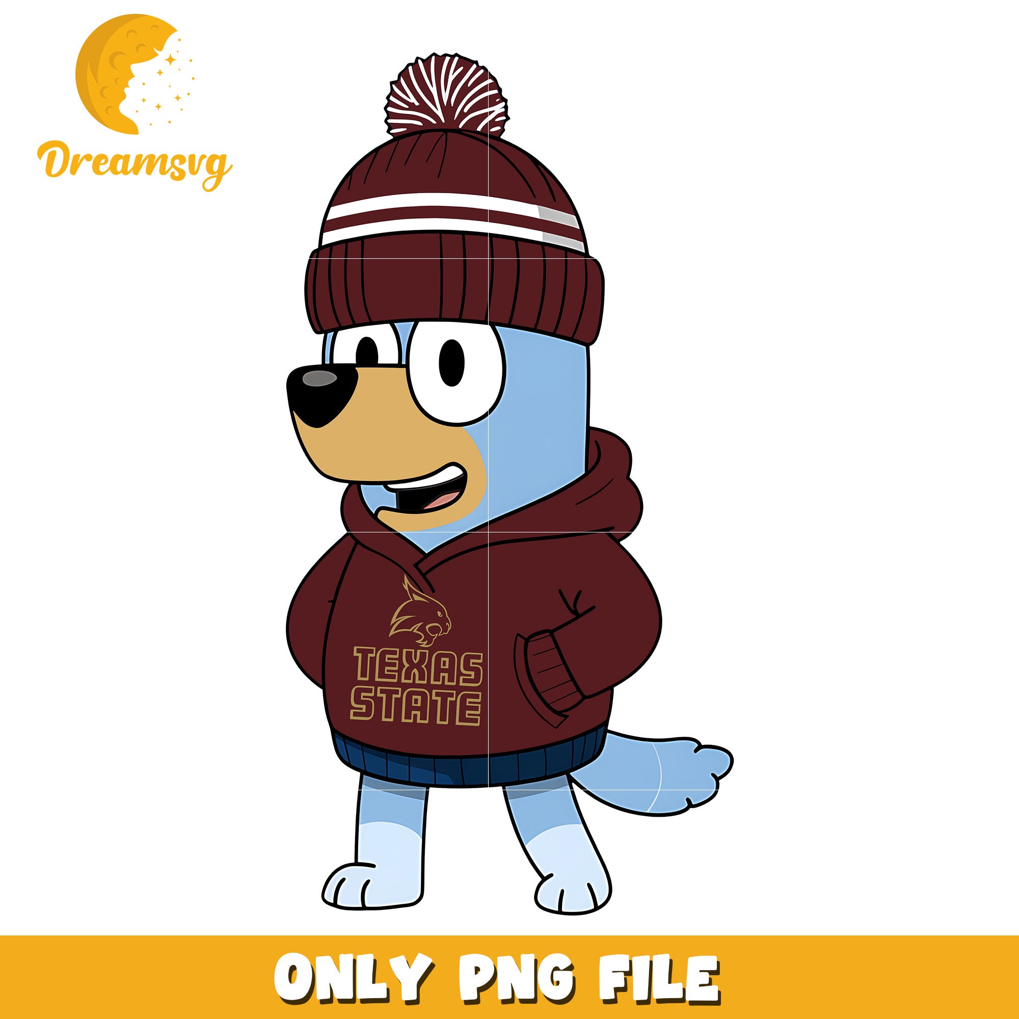 Bluey hoodie ncaa uniform png, Texas State Bobcats png, ncaa png