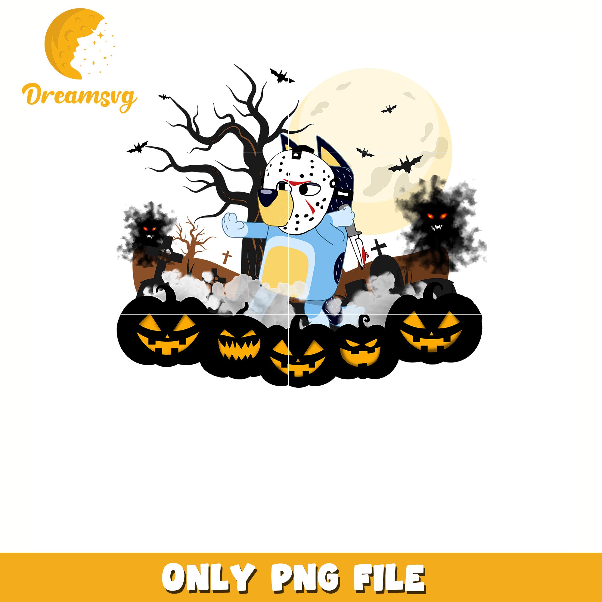 Bluey jason halloween png, halloween candy png, spooky halloween png