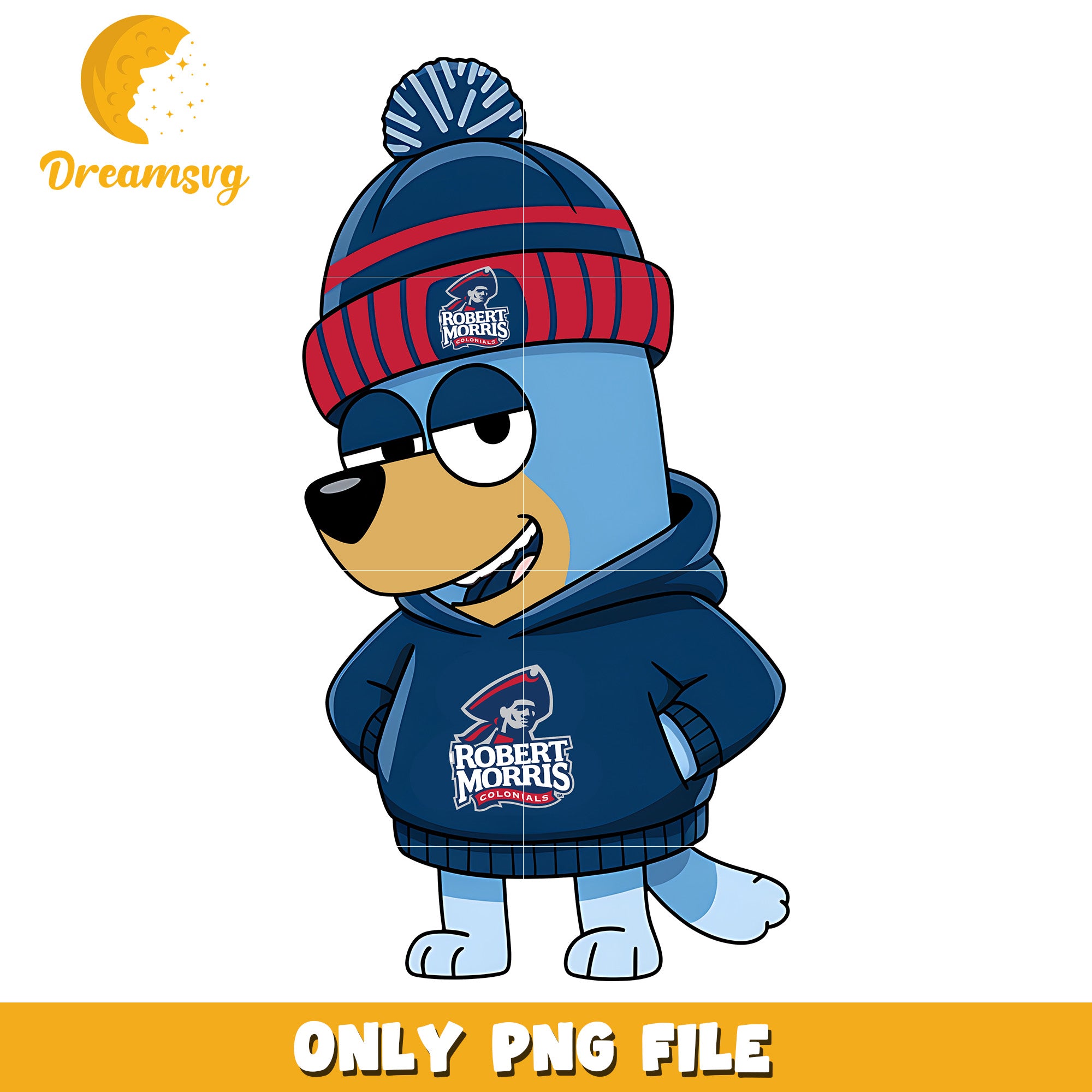 Bluey logo ncaa design png, Robert Morris Colonials png, ncaa png