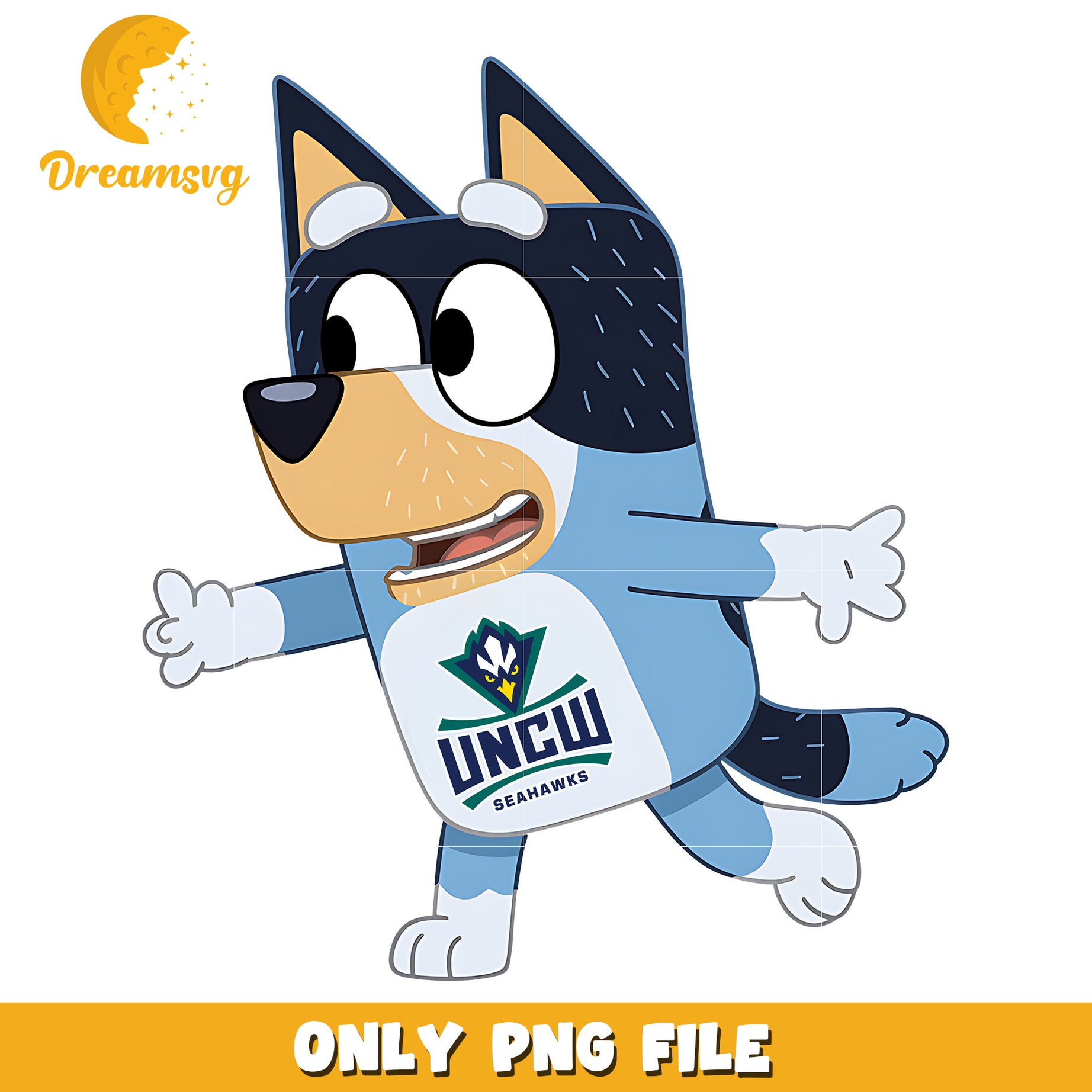 Bluey logo ncaa png, NC Wilmington Seahawks png, ncaa team png