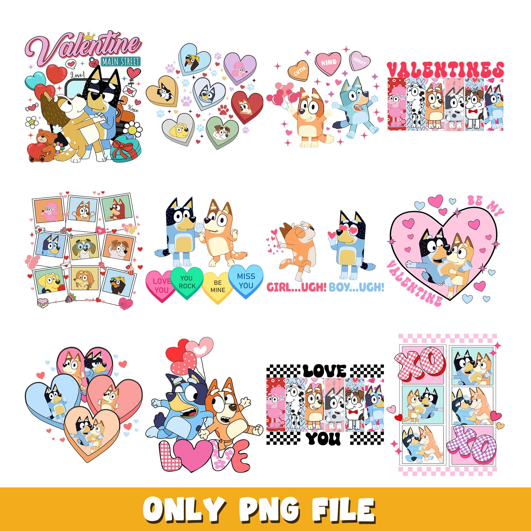 Bluey And friends  valentine png, Bluey bundle png, cartoon png 