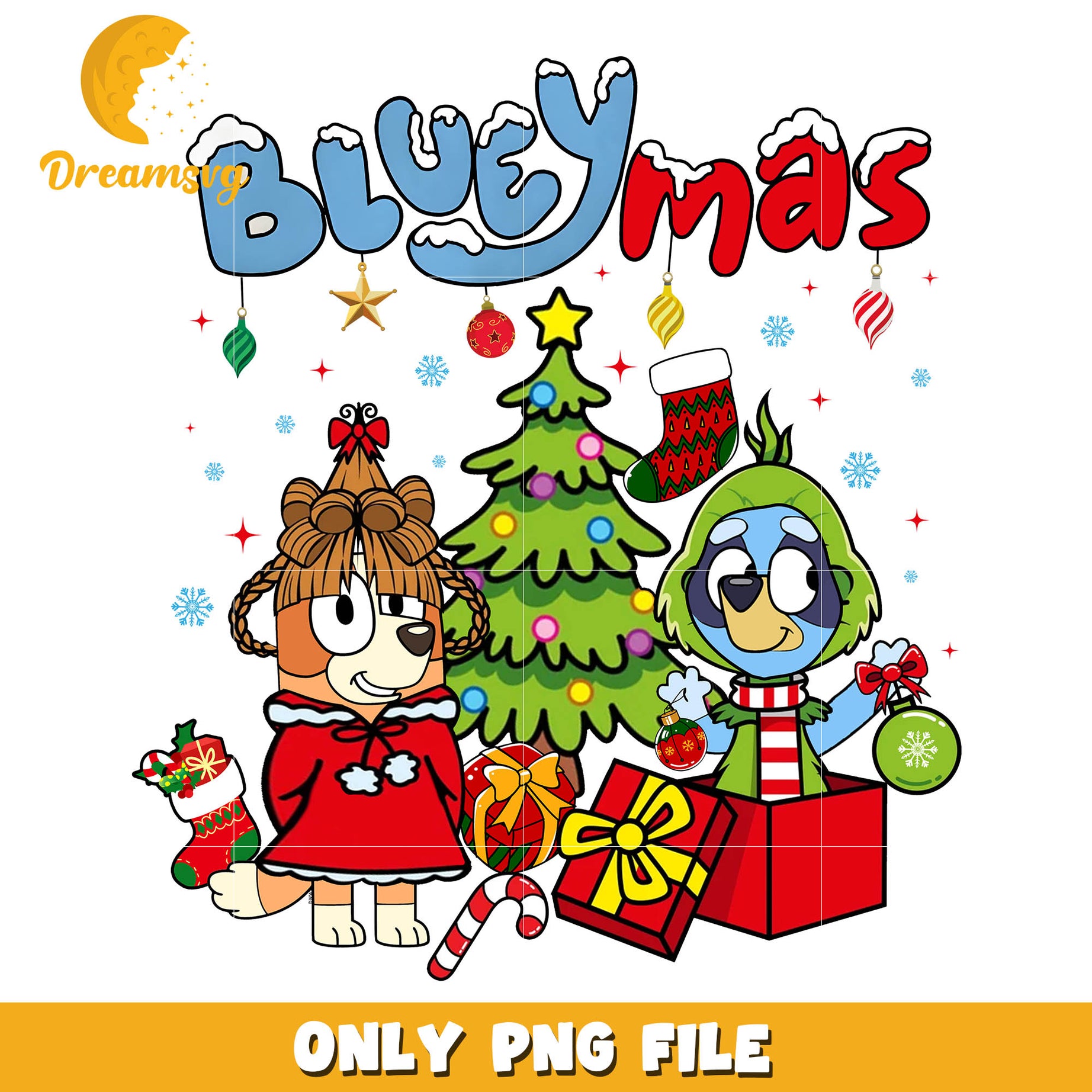 Bluey merry christmas disney png, bandit cartoon dog​​ png