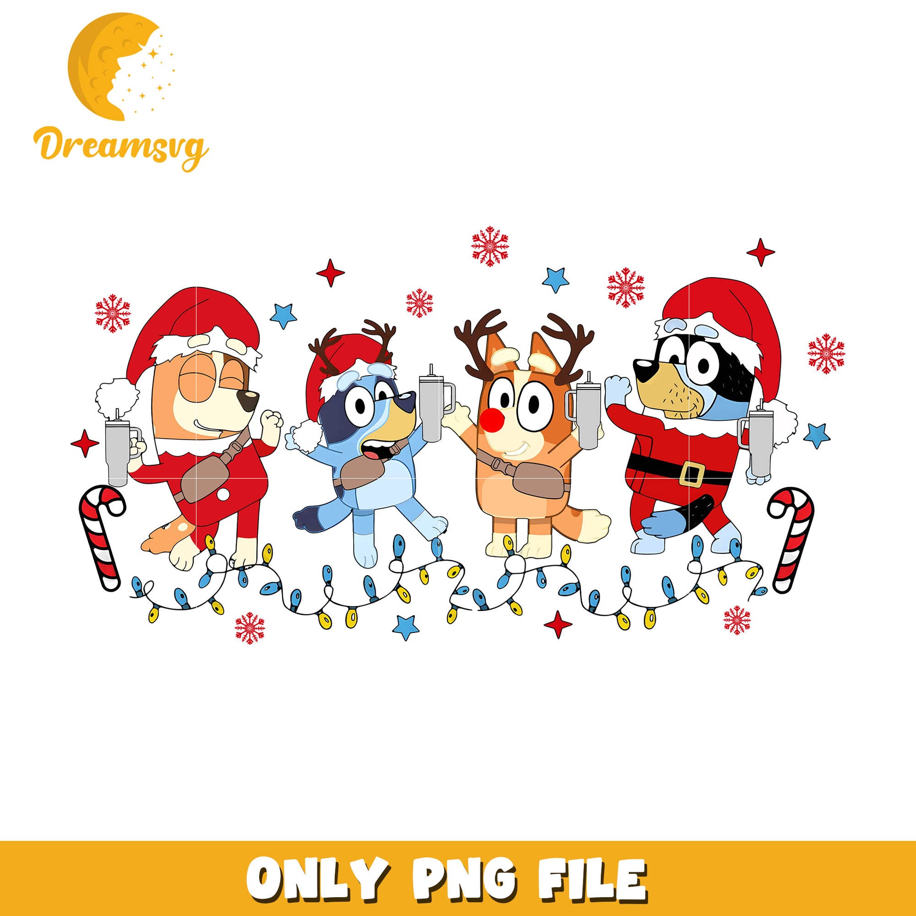 Bluey merry christmas png, bluey christmas png, christmas bluey​ png
