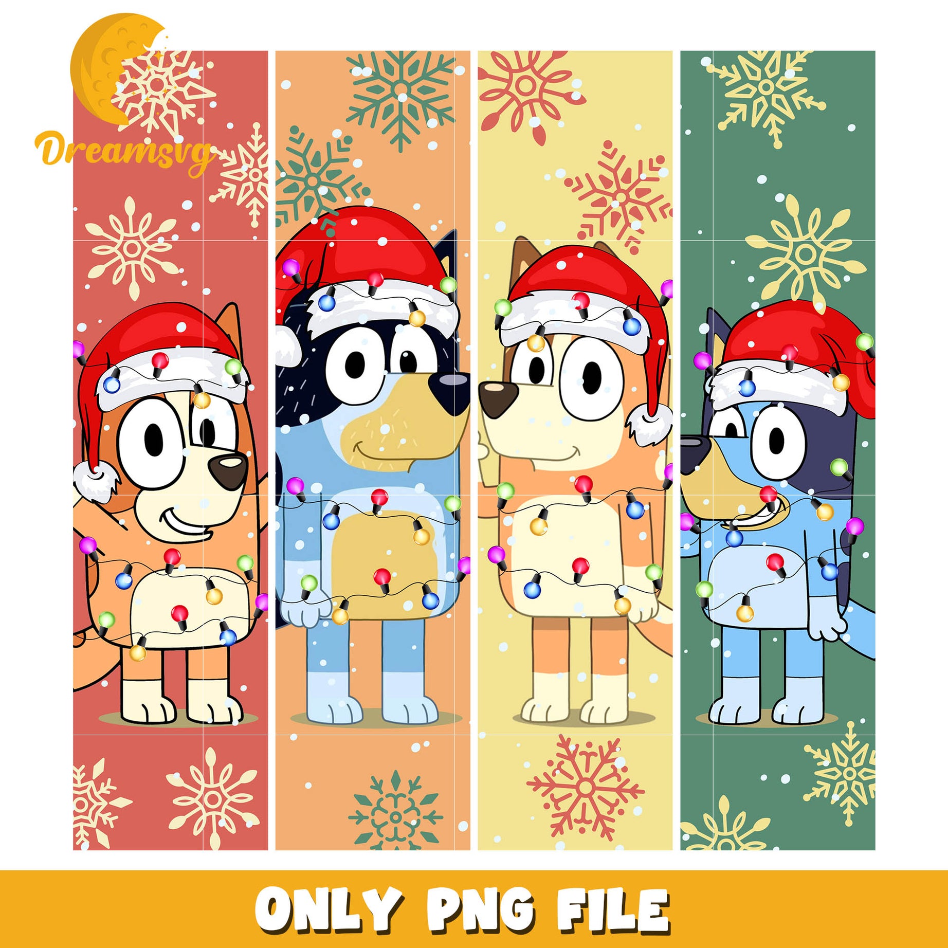 Bluey merry christmas winter png, cartoon dog bandit​ png