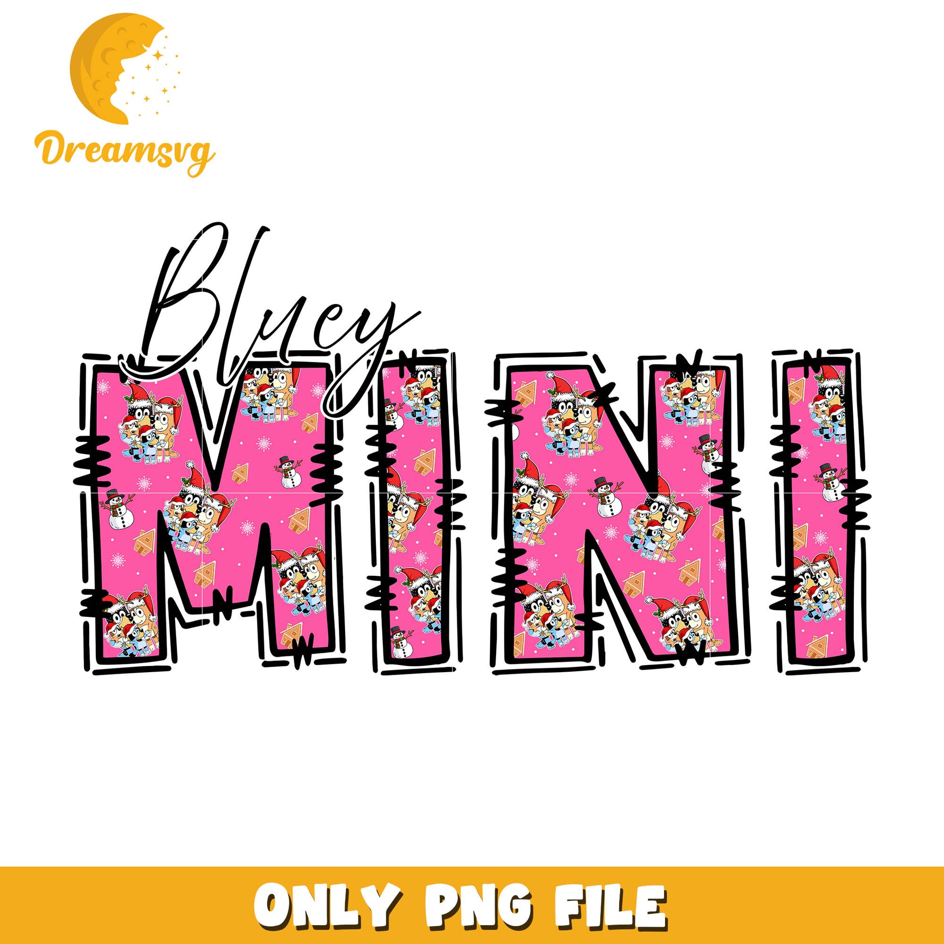 Bluey mini pink png, new bluey disney plus png, bluey on disney​ png