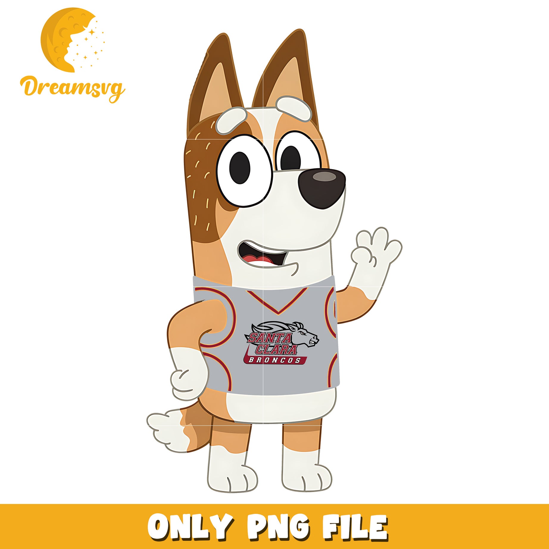 Bluey mom Broncos ncaa team png, Santa Clara Broncos png, ncaa png