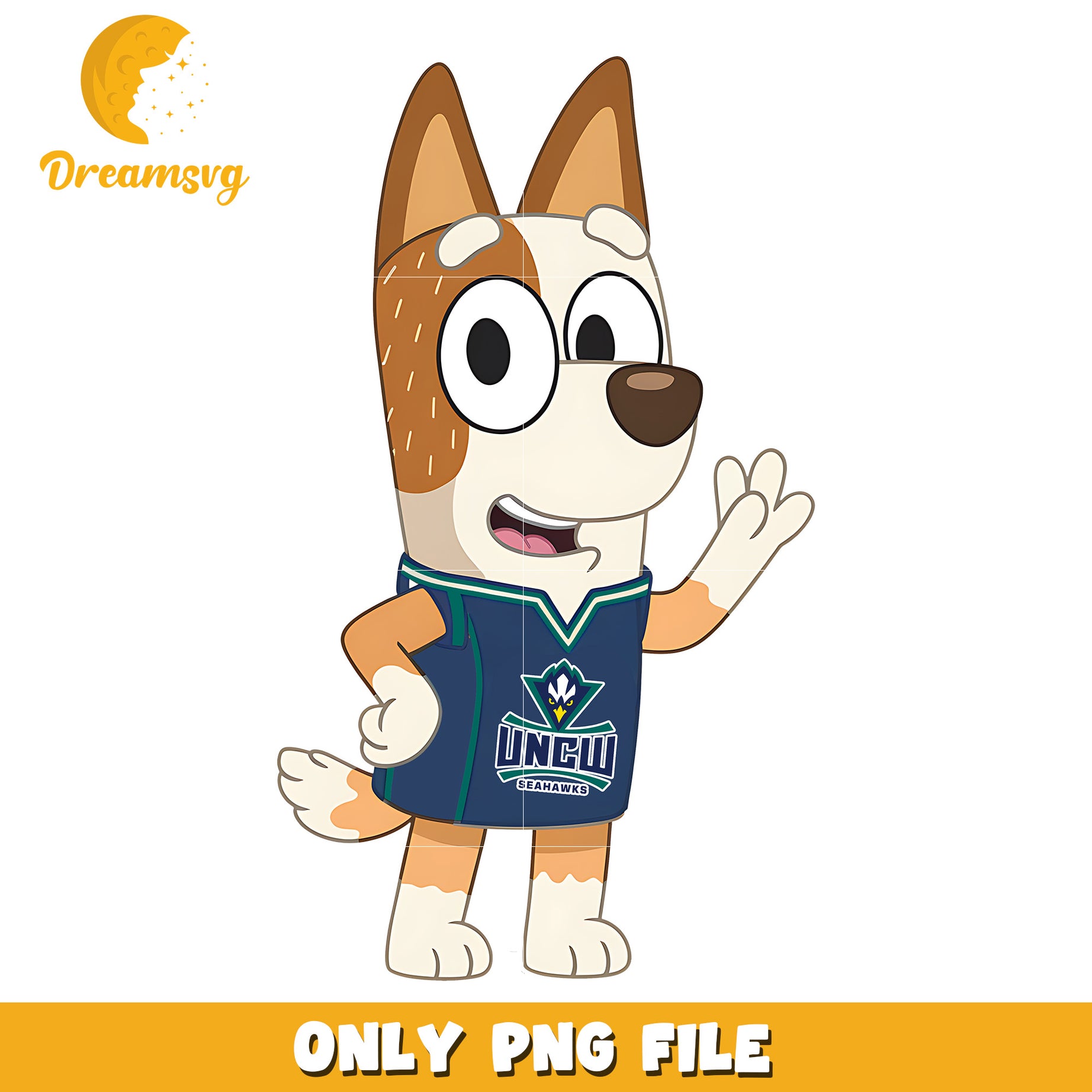 Bluey mom character png, NC Wilmington Seahawks png, ncaa team png