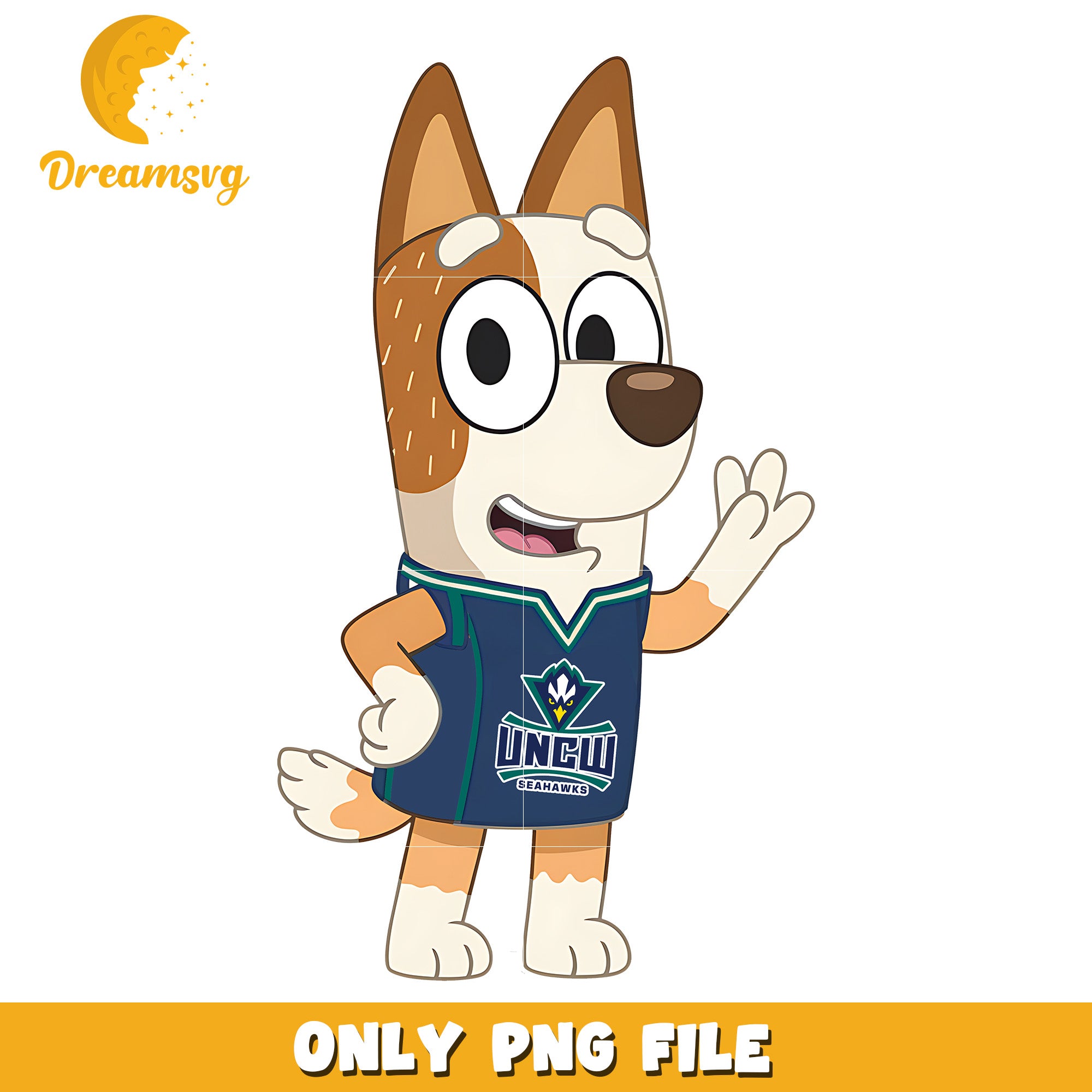 Bluey mom character png, NC Wilmington Seahawks png, ncaa team png