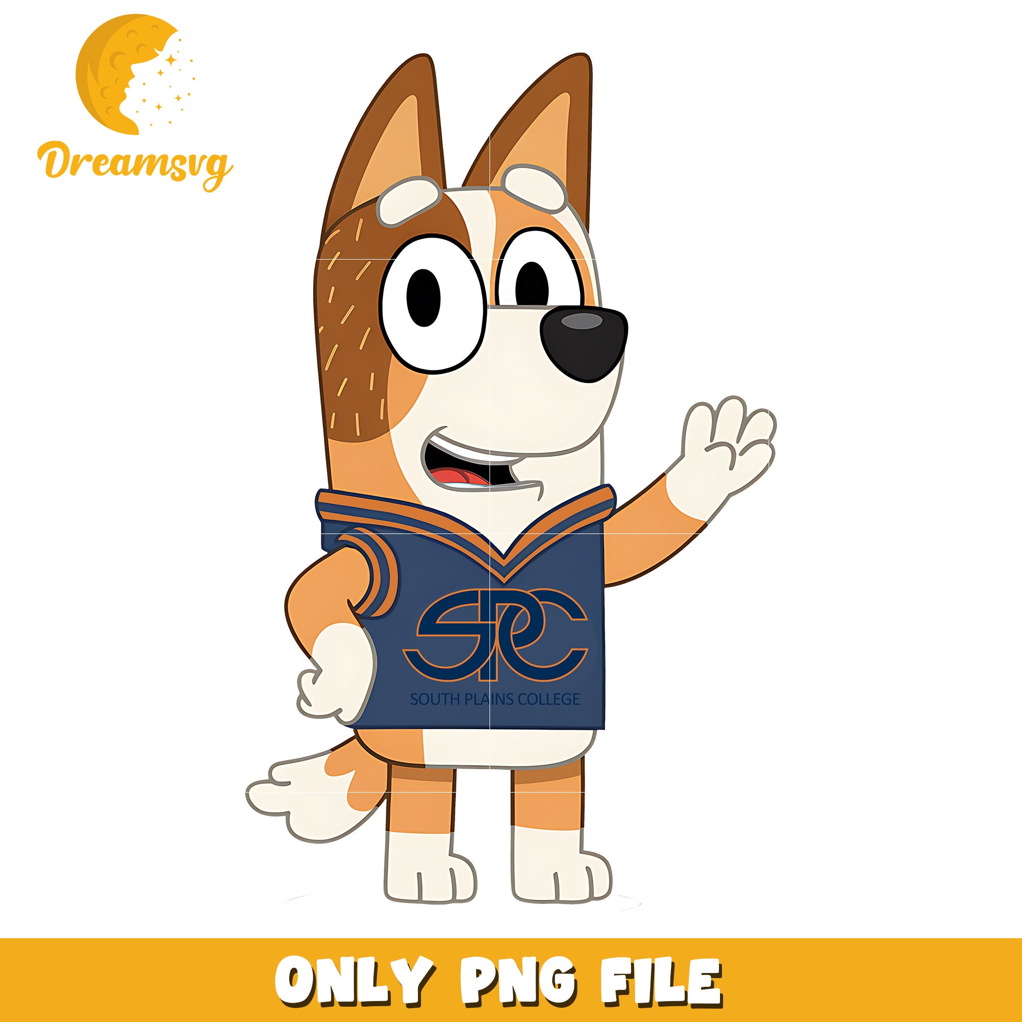 Bluey mom character shirt ncaa png, Sout Plains College png