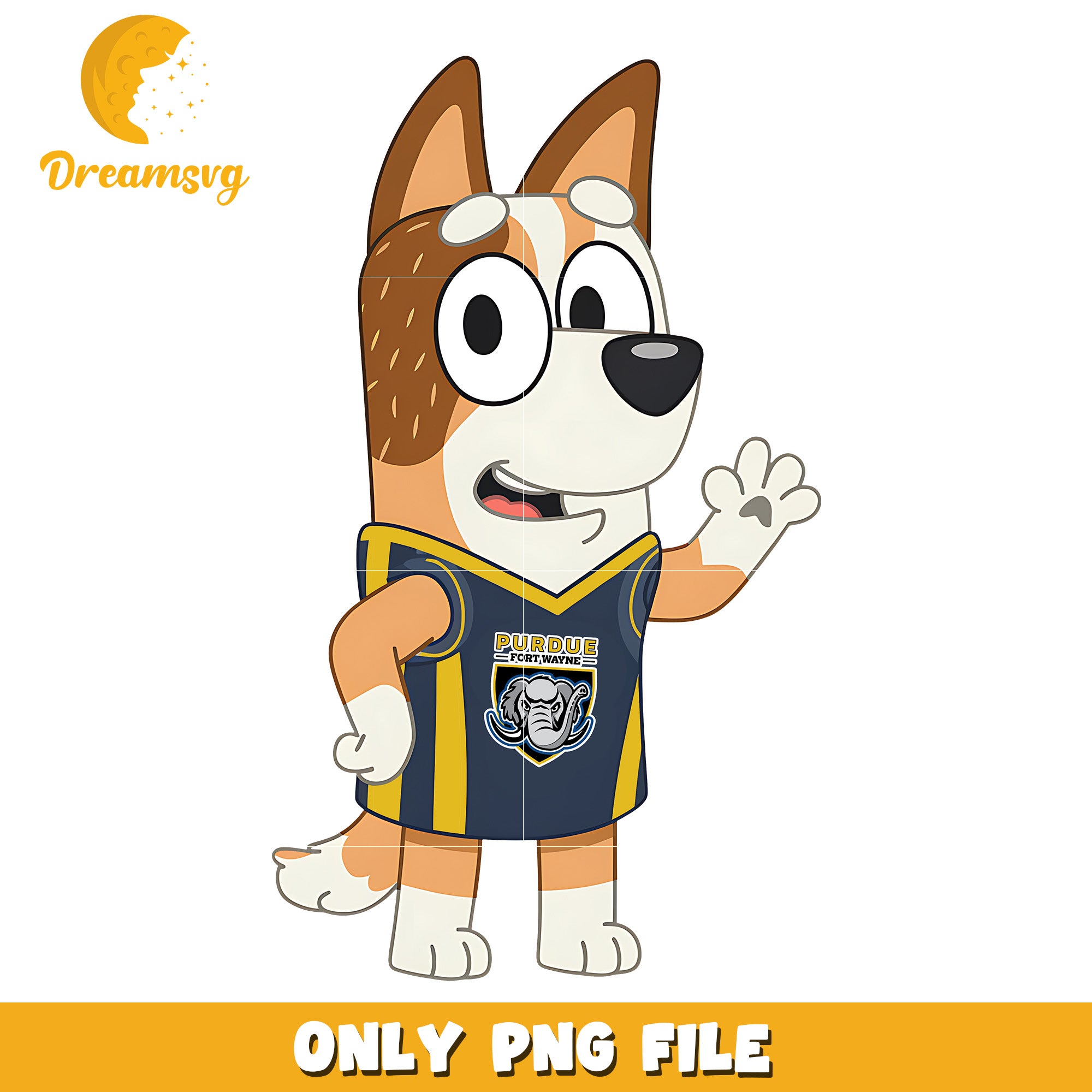 Bluey mom dog png, Purdue Fort Wayne Mastodons png, ncaa png