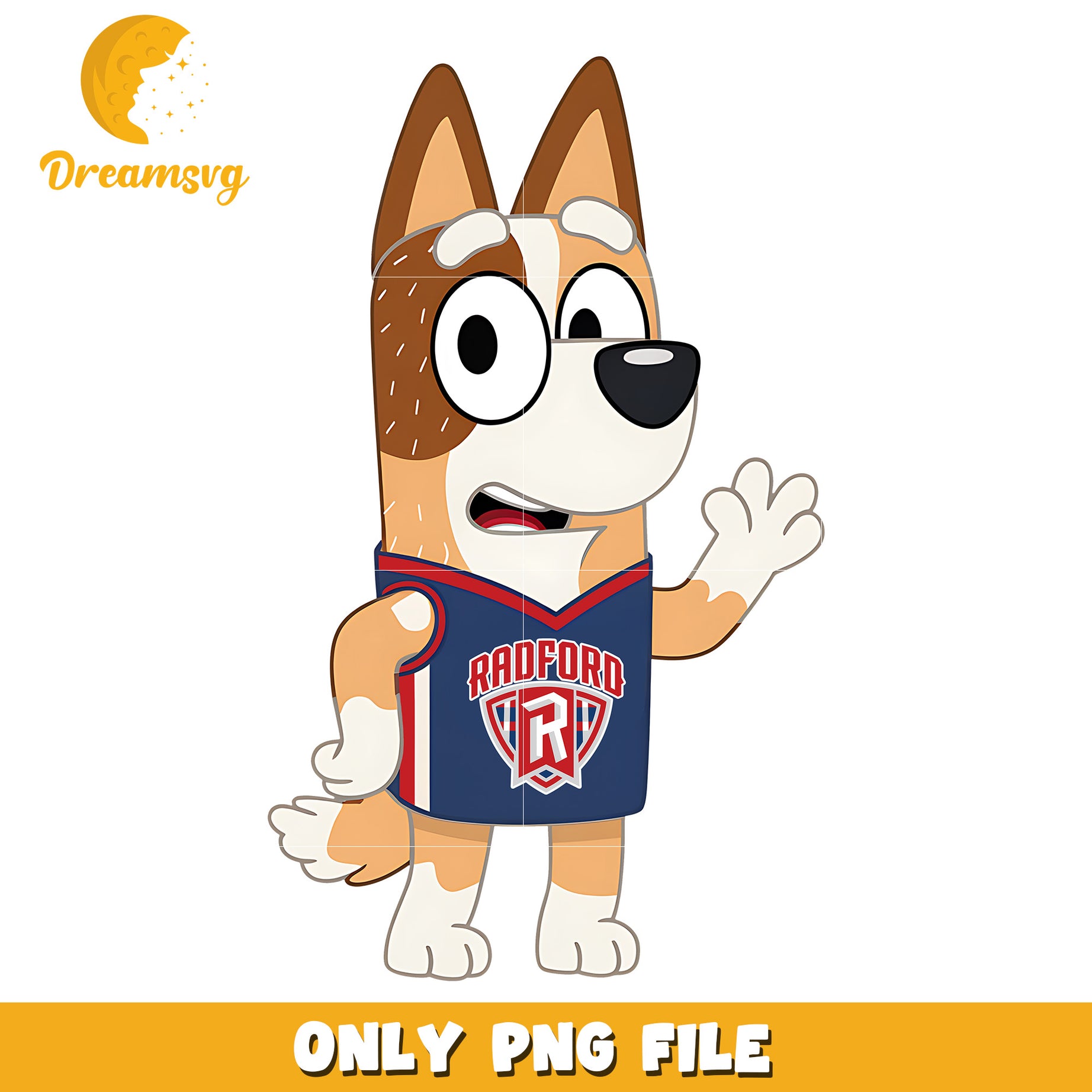 Bluey mom ncaa fan png, Radford Highlanders png, ncaa png