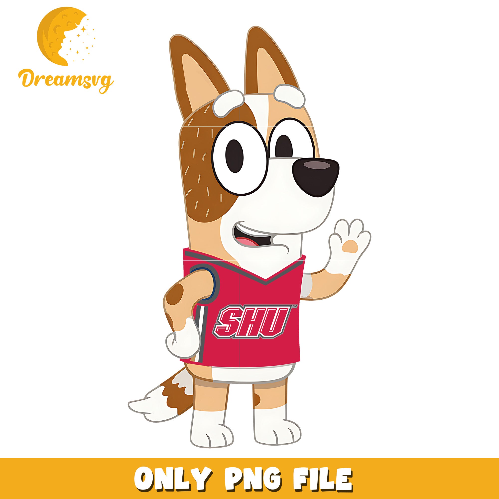 Bluey mom ncaa fan png, Sacred Heart Pioneers png, ncaa png