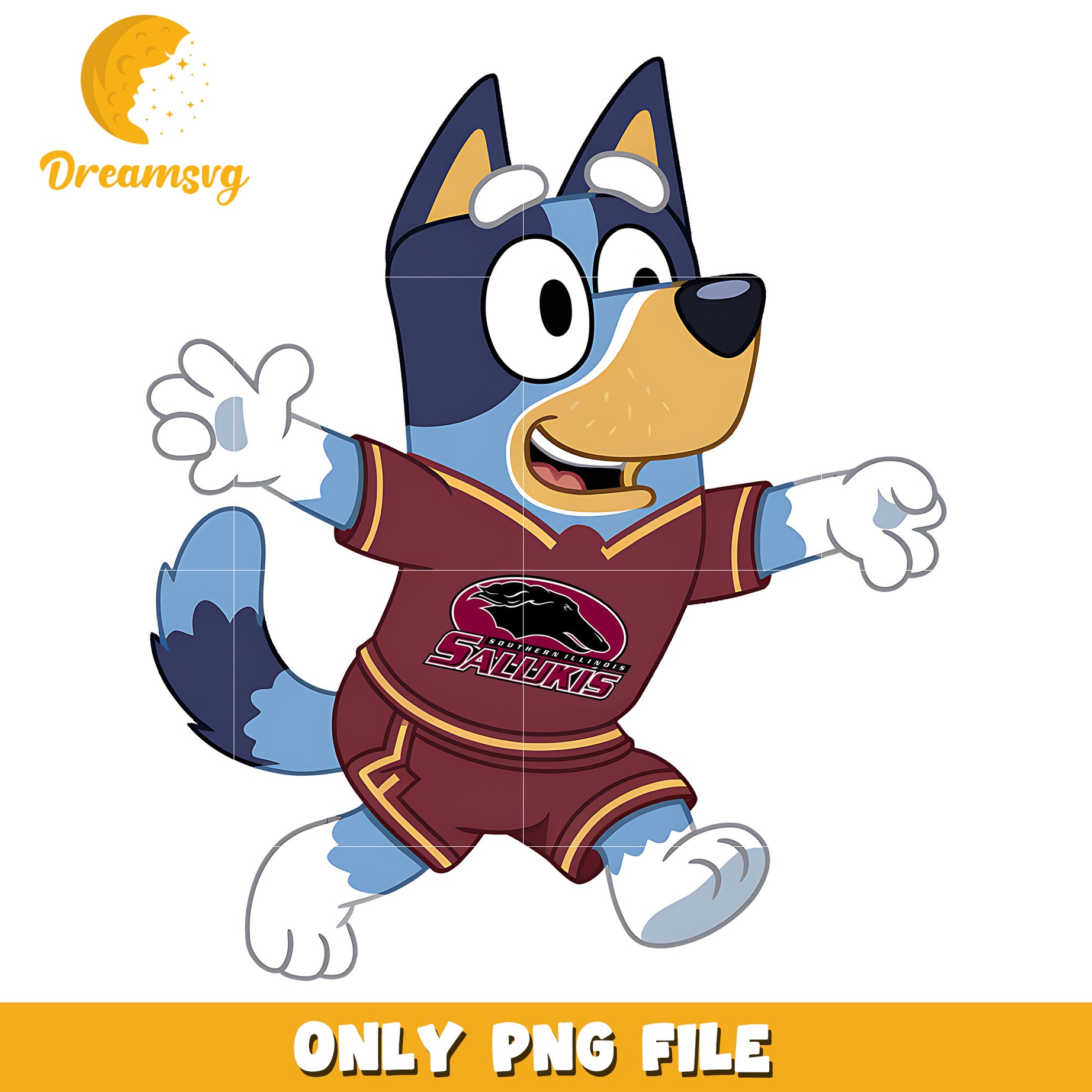 Bluey ncaa cheerleader png, Southern Illinois Salukis png, ncaa png