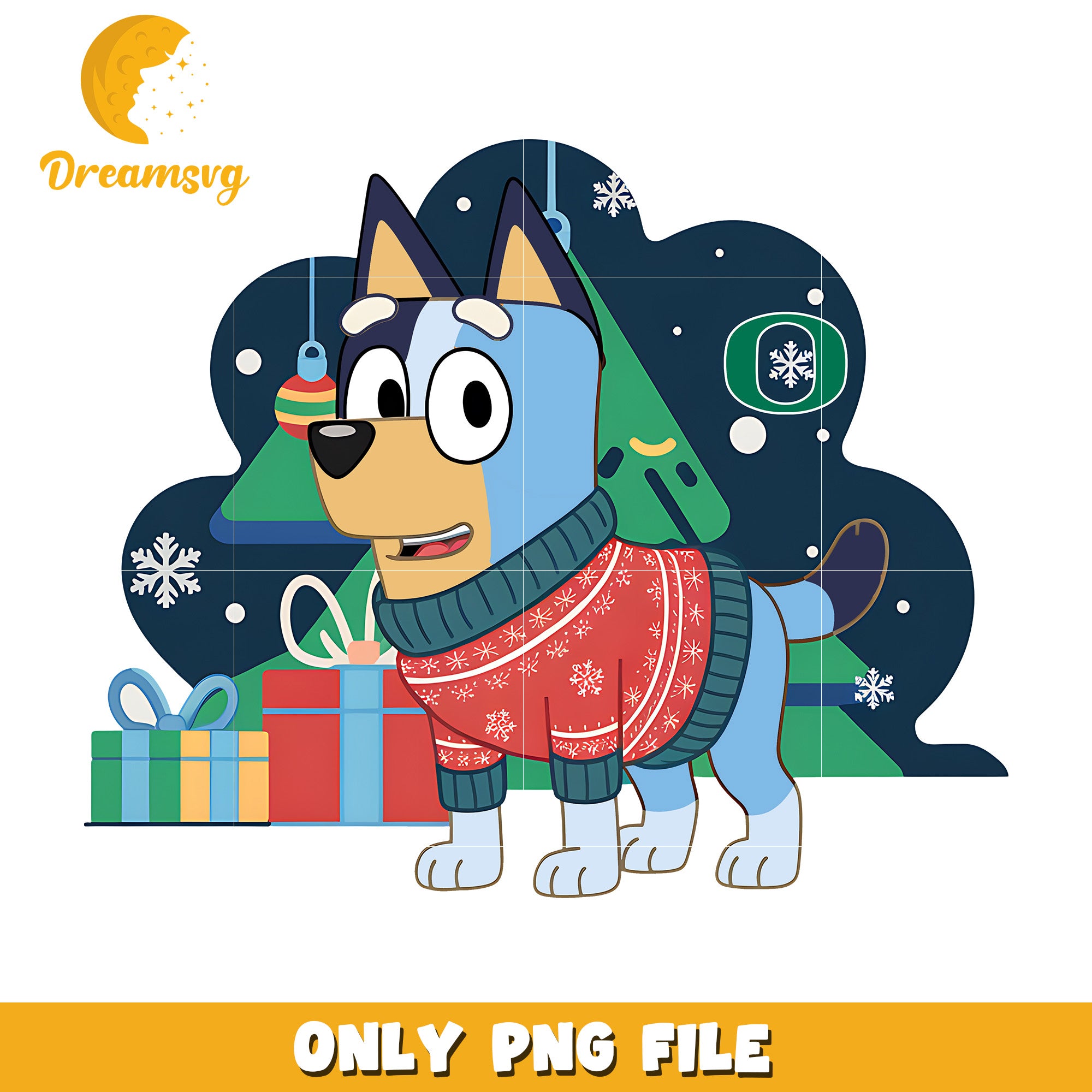 Bluey ncaa christmas day png, Oregon Ducks png, ncaa png