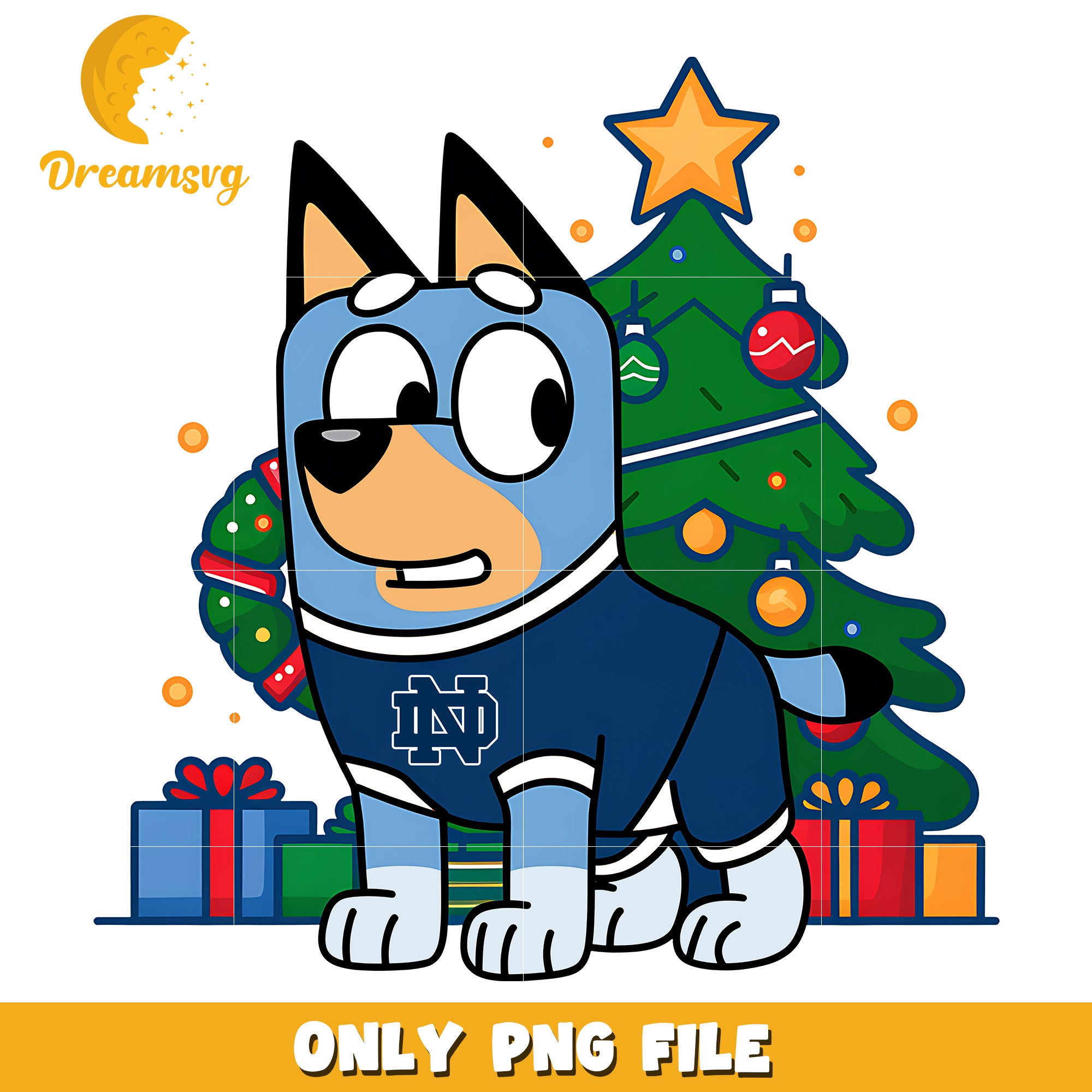 Bluey ncaa fan png, Notre Dame Fighting Irish png, ncaa png