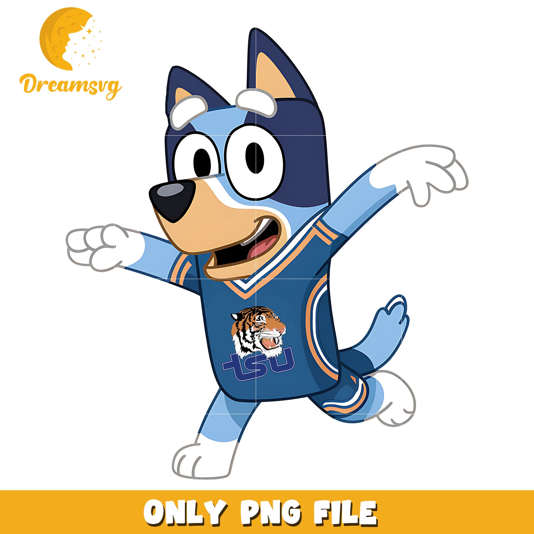 Bluey ncaa fan png, Tennessee State Tigers png, ncaa png