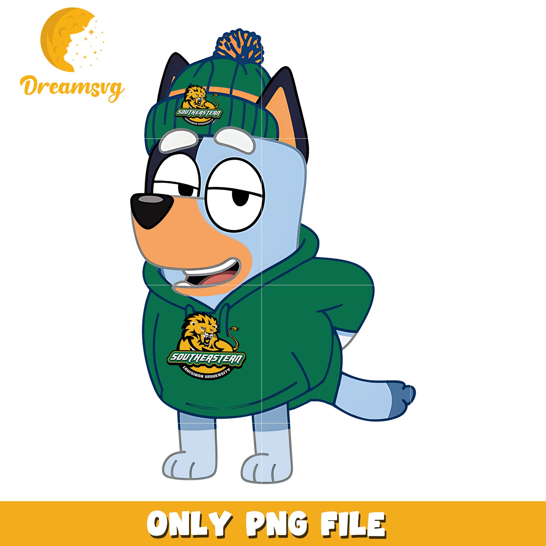 Bluey ncaa hoodie png, Southeastern Louisiana Lions png, ncaa png