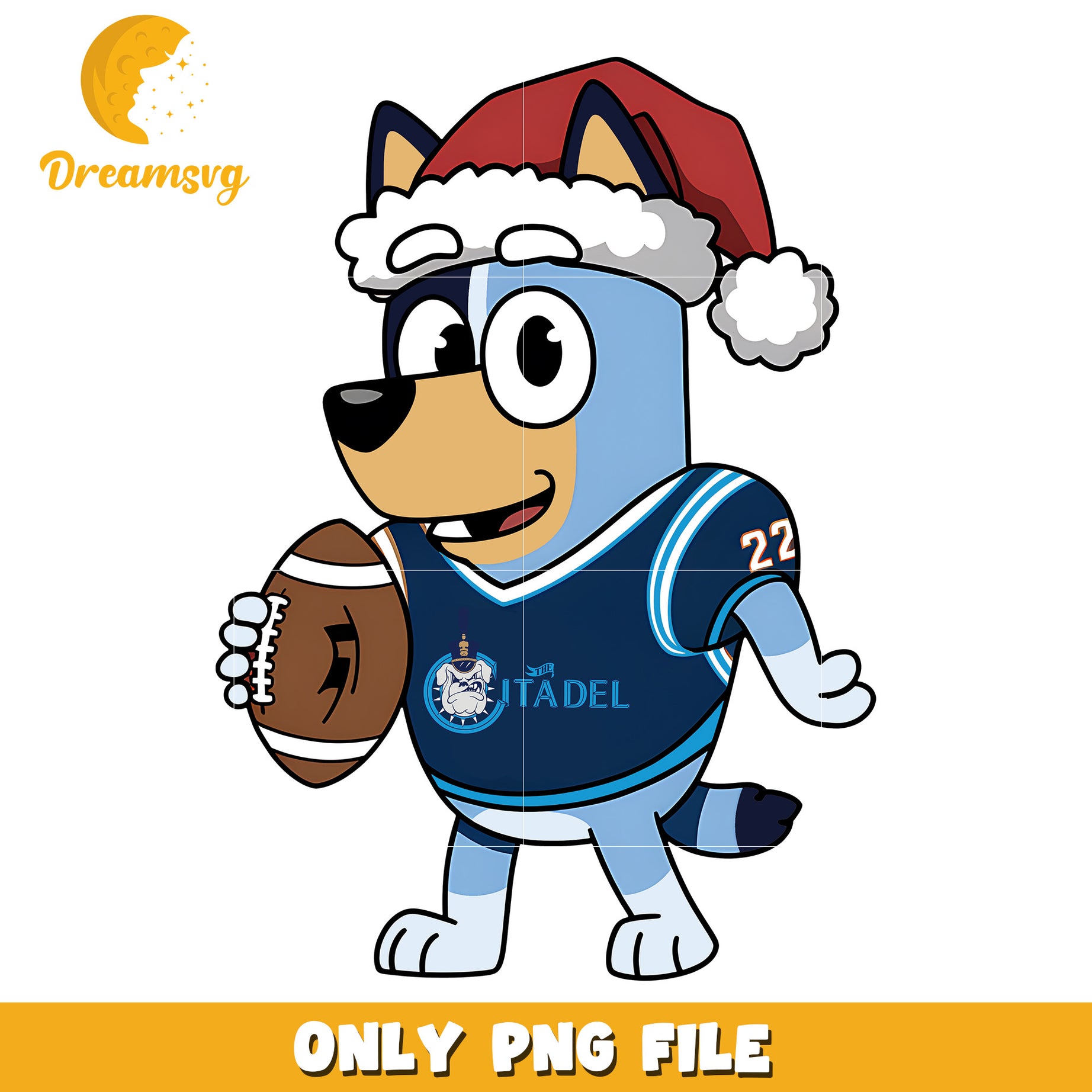 Bluey ncaa rugby ball png, The Citadel Bulldogs png, ncaa png