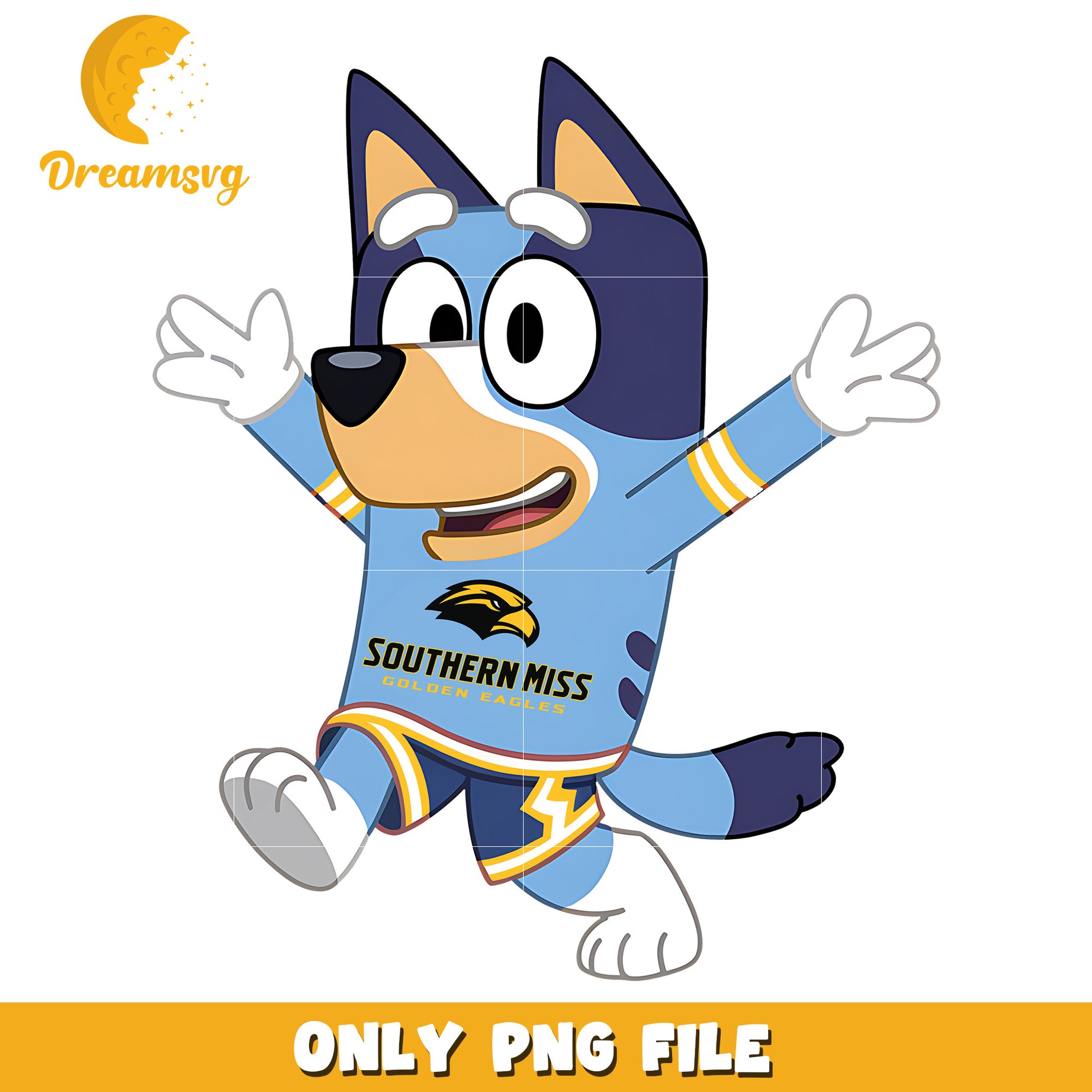 Bluey ncaa uniform png, Southern Miss Golden Eagles png, ncaa png