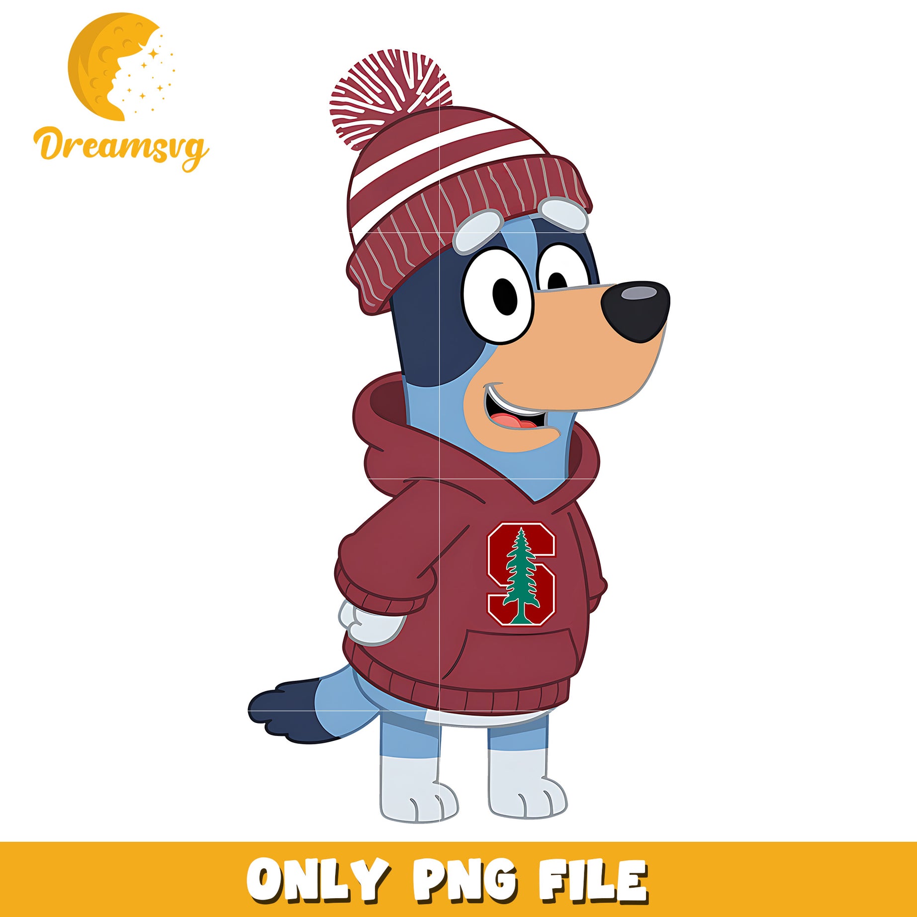 Bluey ncaa winter day png, Stanford Cardinal png, ncaa png