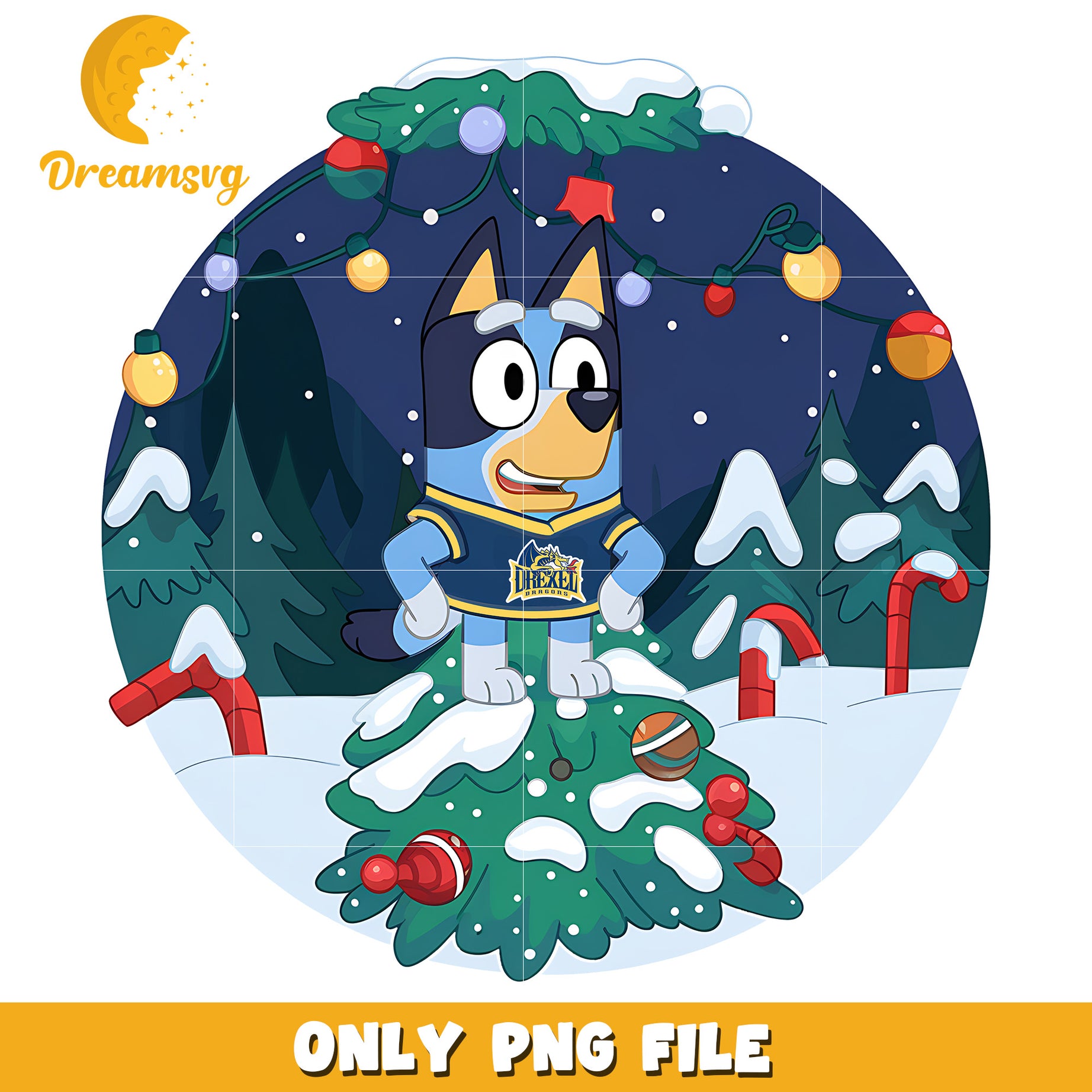 Bluey on christmas day png, Drexel Dragons png, ncaa png
