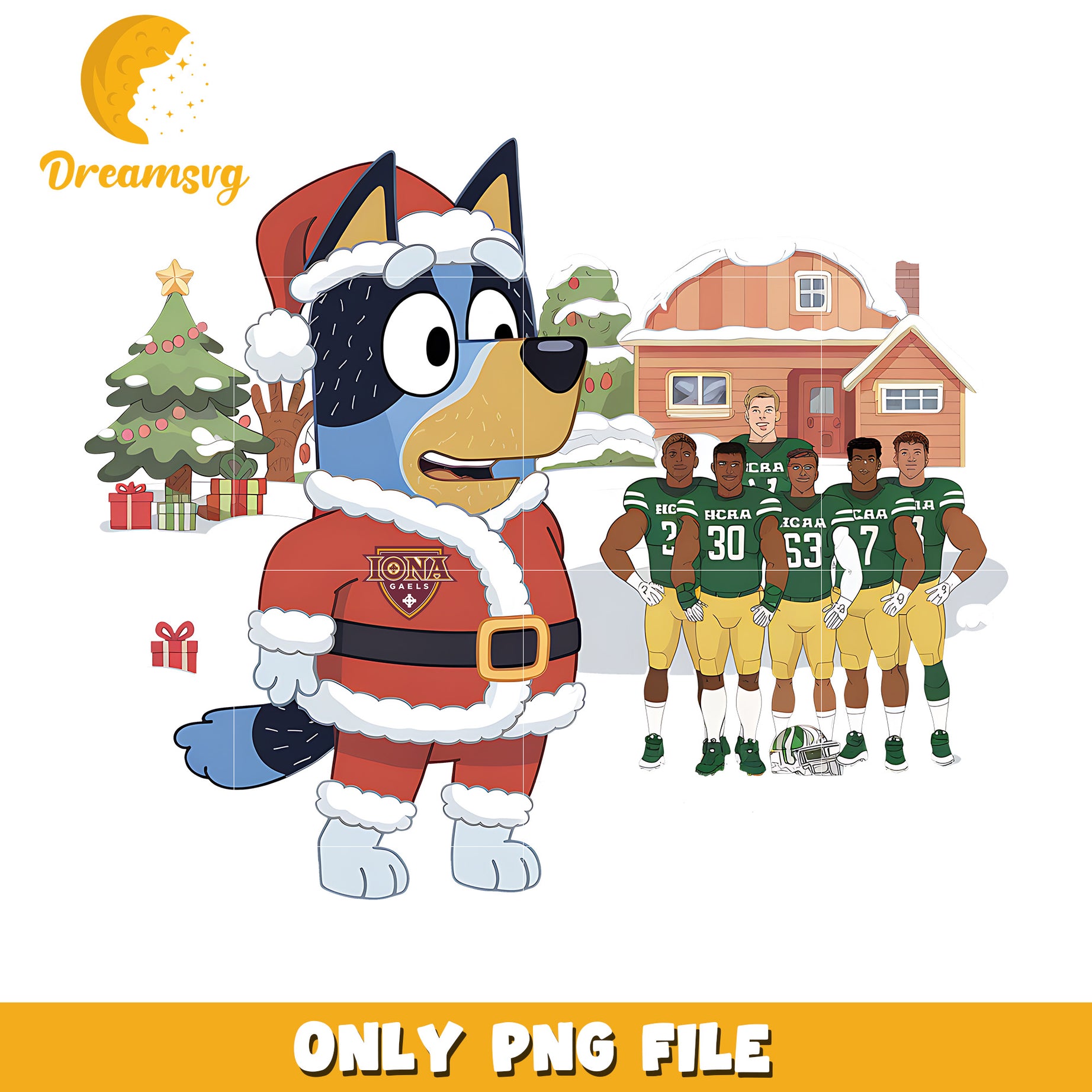 Bluey on christmas day png, Iona Gaels png, ncaa png