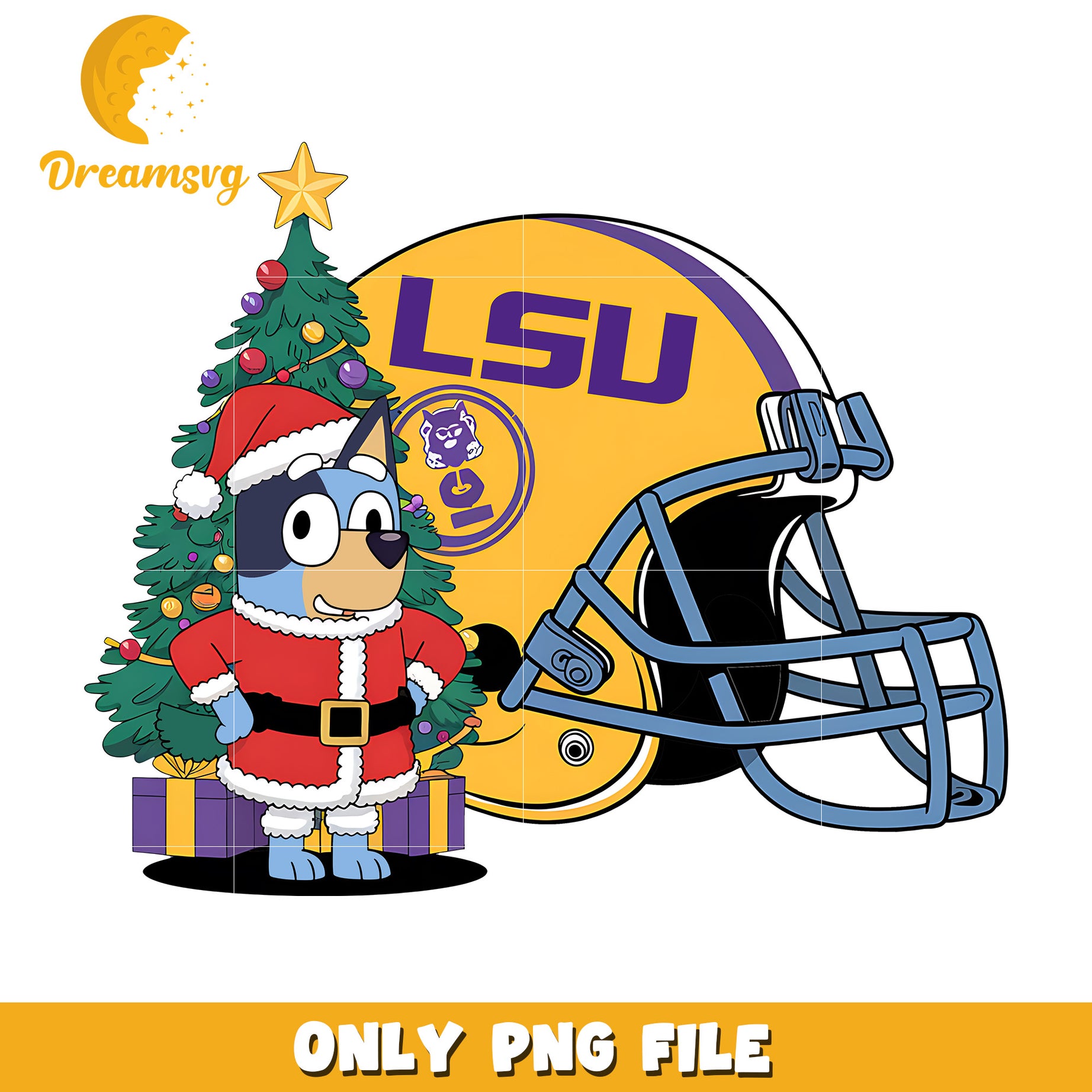 Bluey on christmas day png, LSU Tigers png, ncaa png