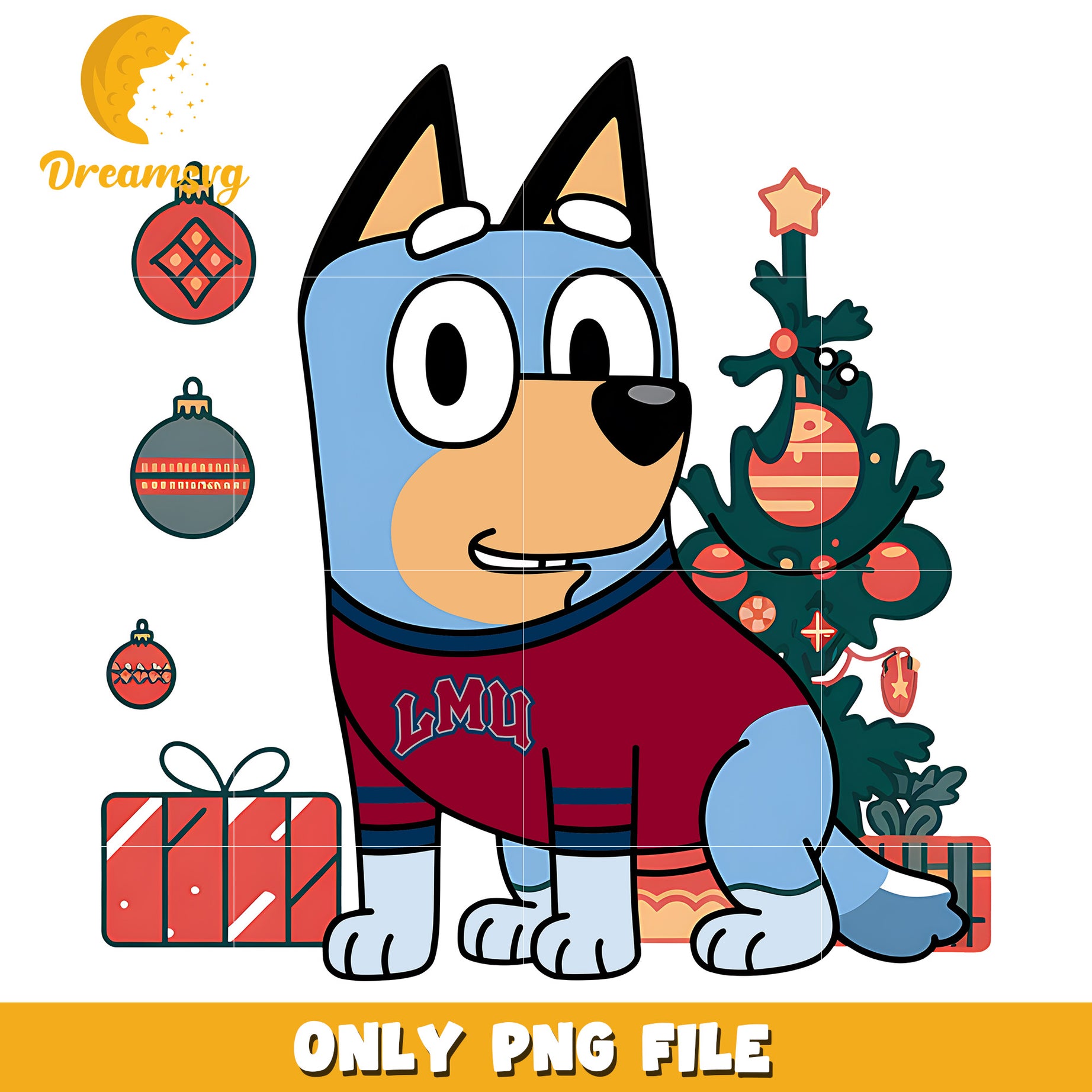 Bluey on christmas day png, Loyola Marymount Lions png, ncaa png