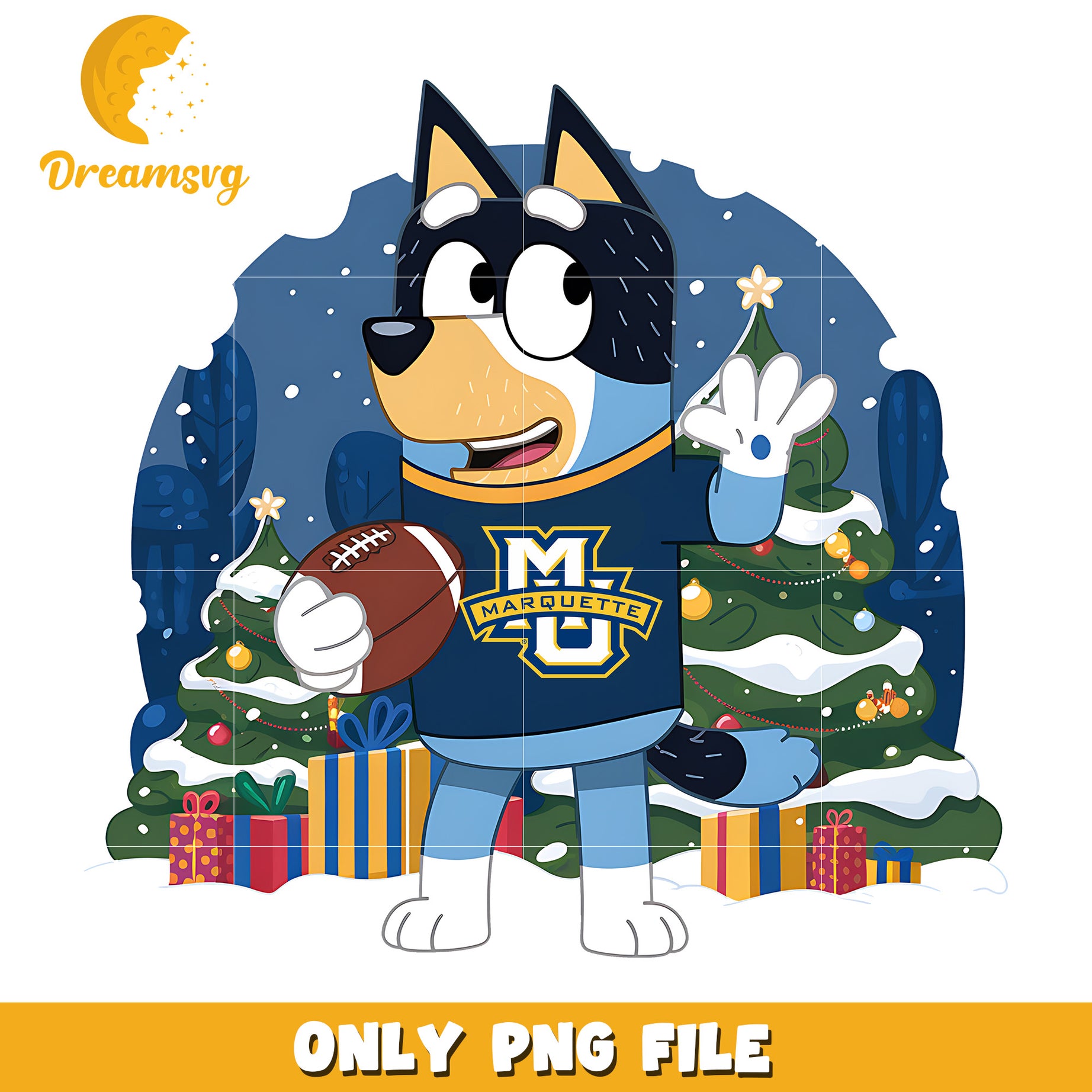 Bluey on christmas day png, Marquette Golden Eagles png, ncaa png