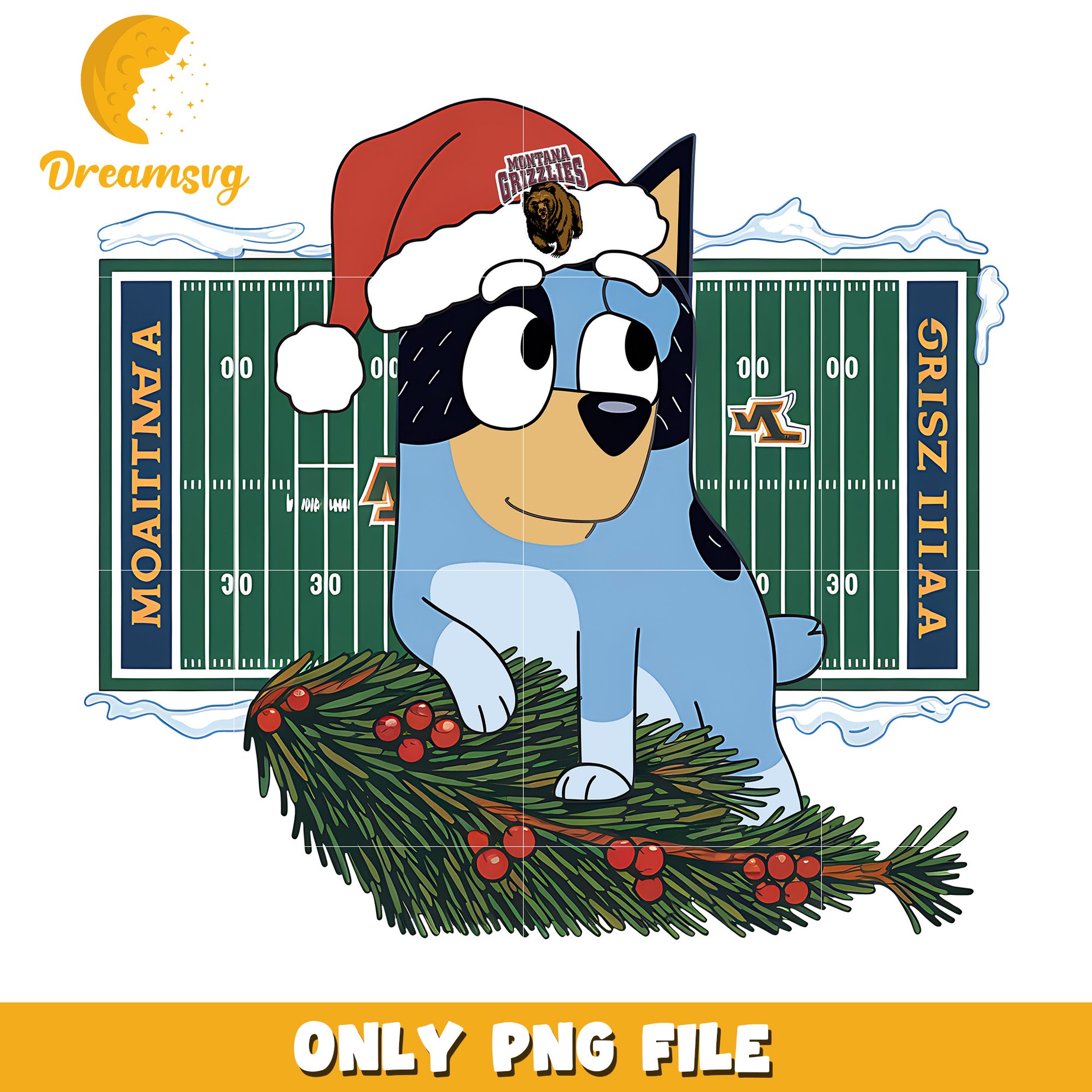 Bluey on christmas day png, Montana Grizzlies png, ncaa png