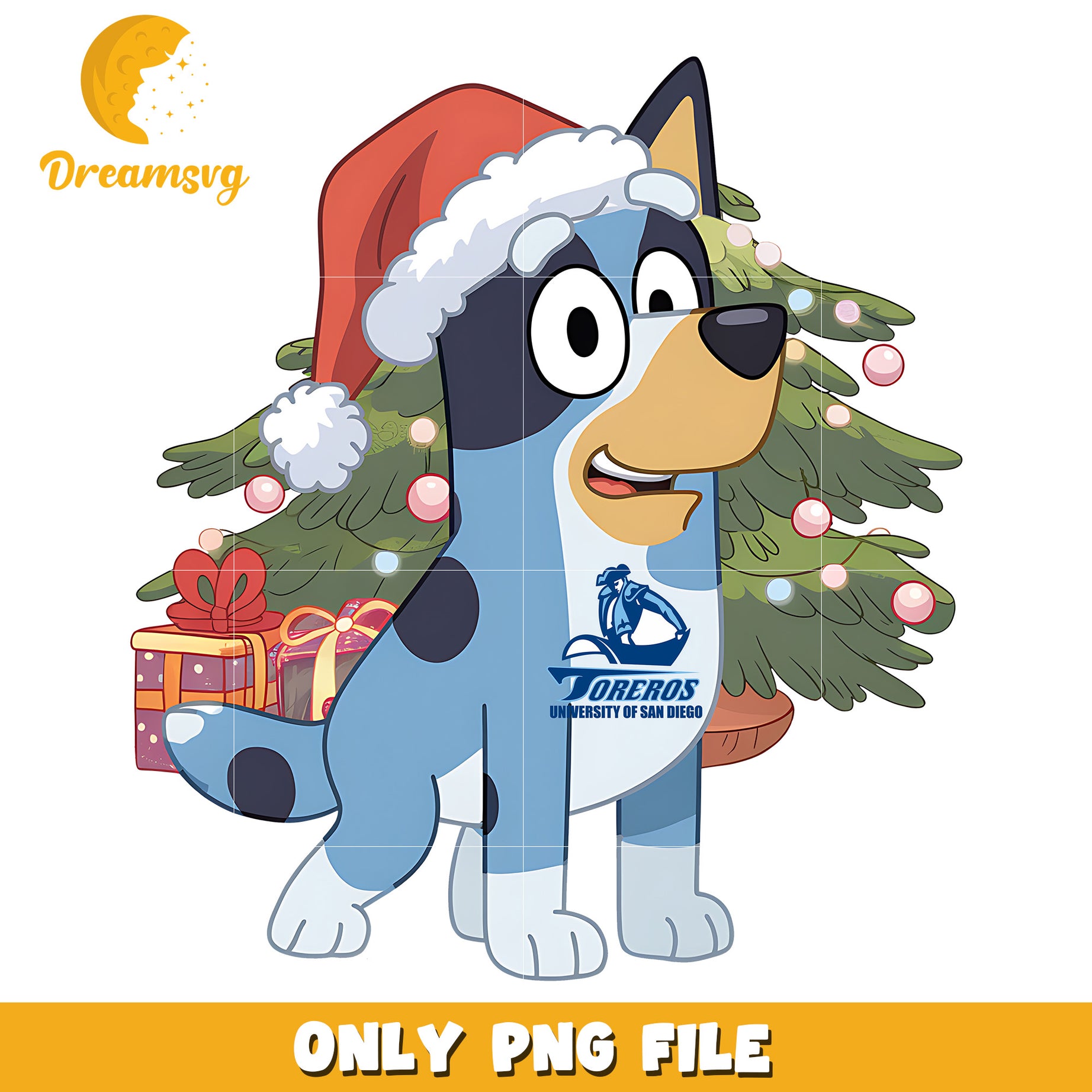 Bluey on christmas day png, San Diego Toreros png, ncaa png