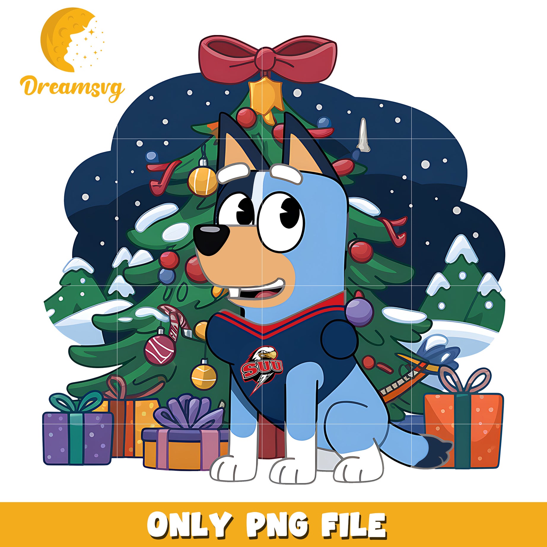 Bluey on christmas day png, Southern Utah Thunderbirds png, ncaa png