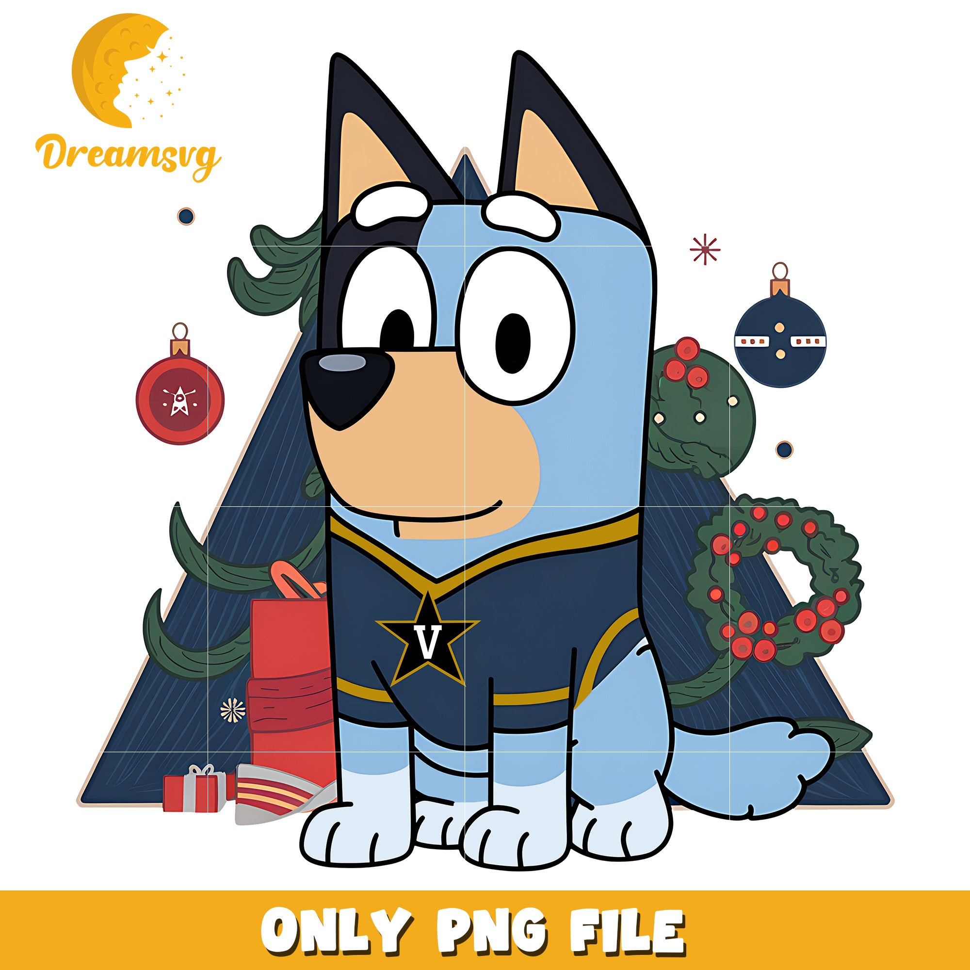 Bluey on christmas day png, Vanderbilt Commodores png, ncaa png