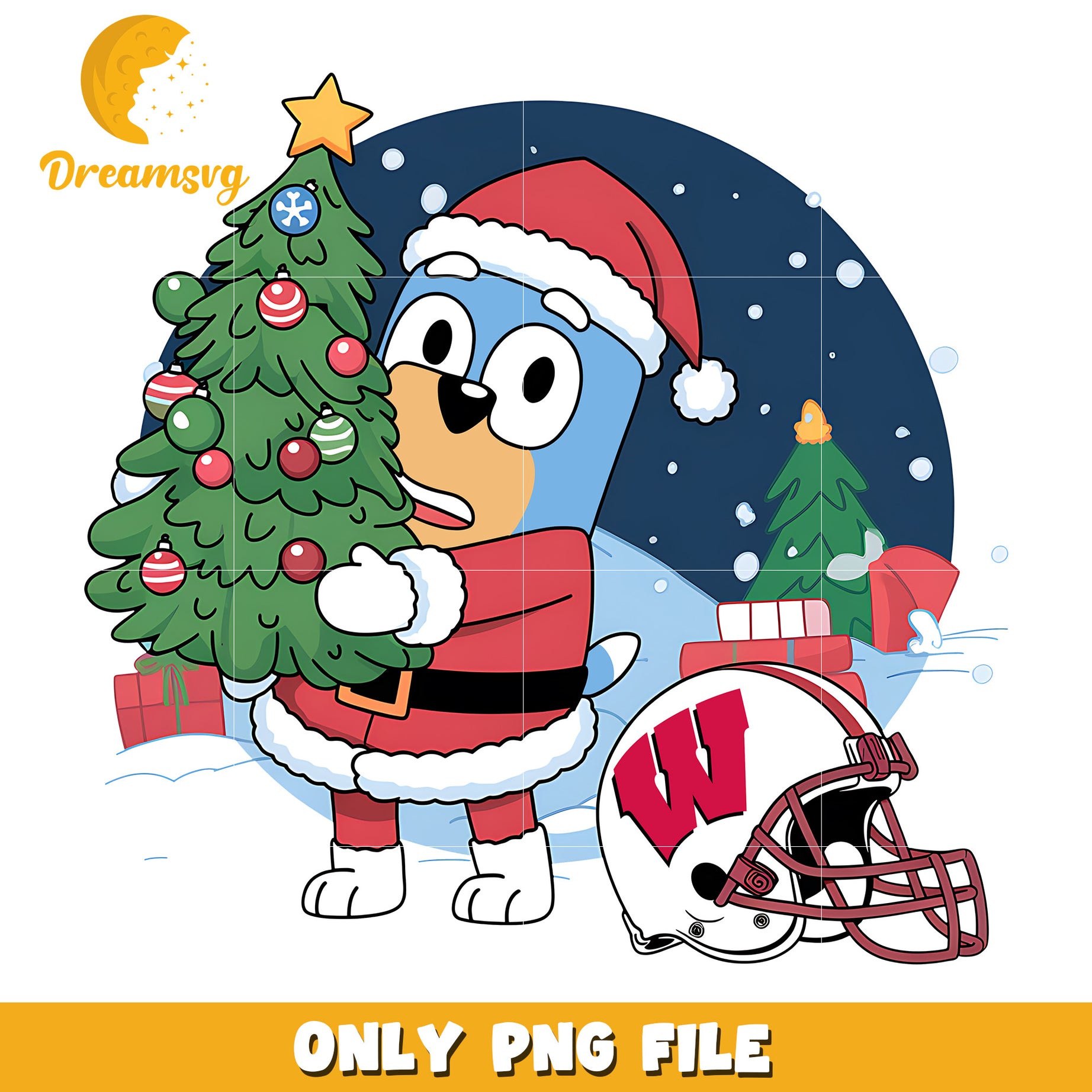 Bluey on christmas day png, Wisconsin Badgers png, ncaa png