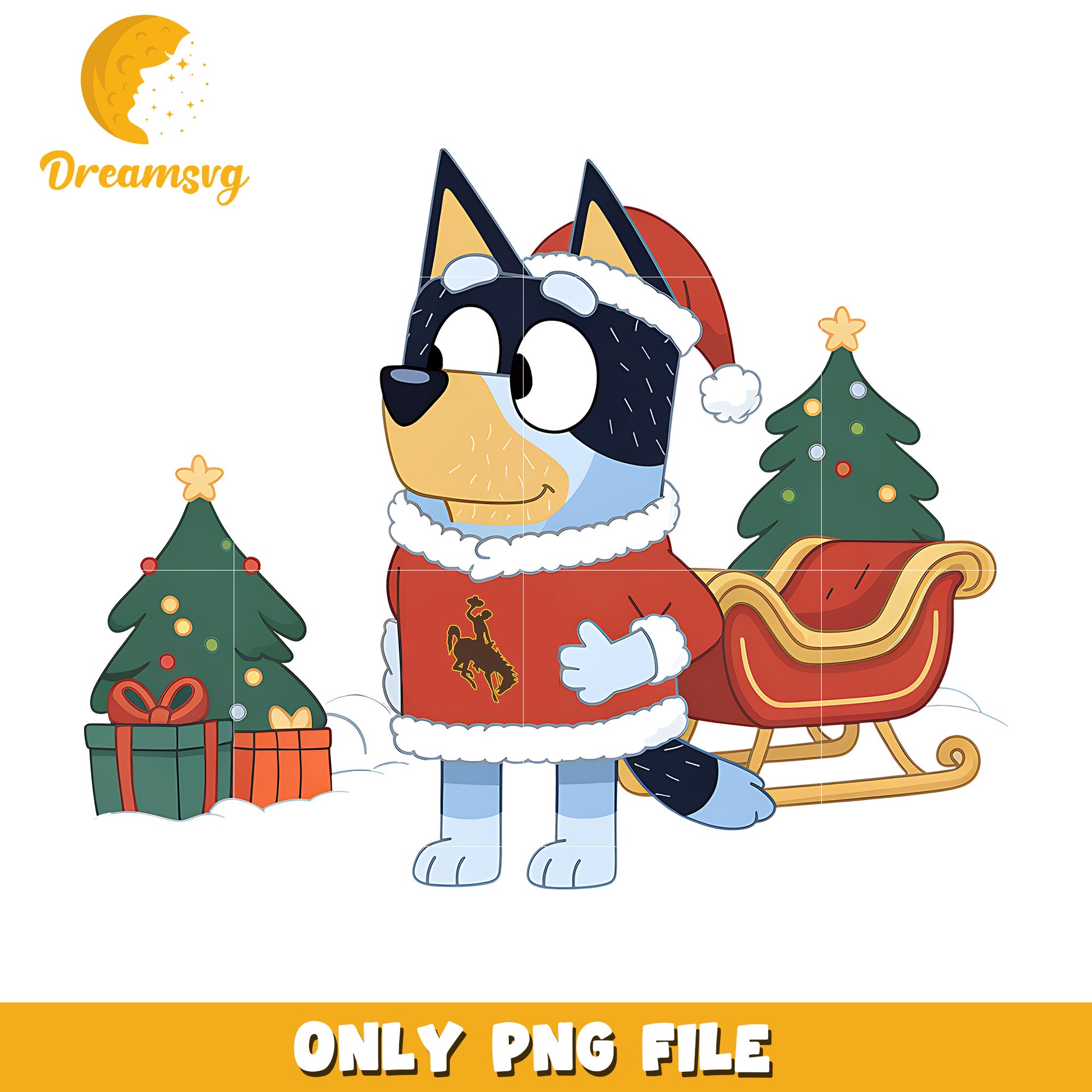 Bluey on christmas day png, Wyoming Cowboys png, ncaa png