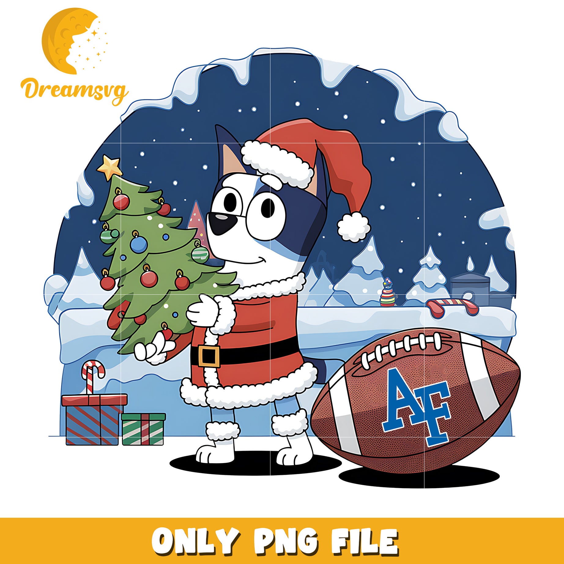 Bluey on christmas png, Air Force Falcons png, ncaa png