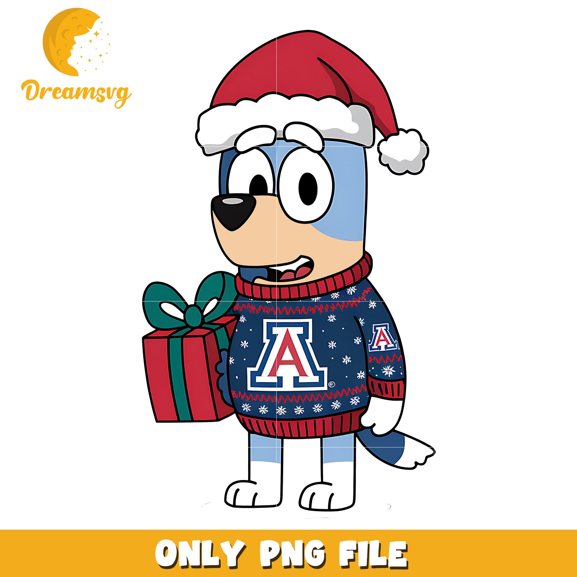 Bluey on christmas png, Arizona Wildcats png, ncaa png