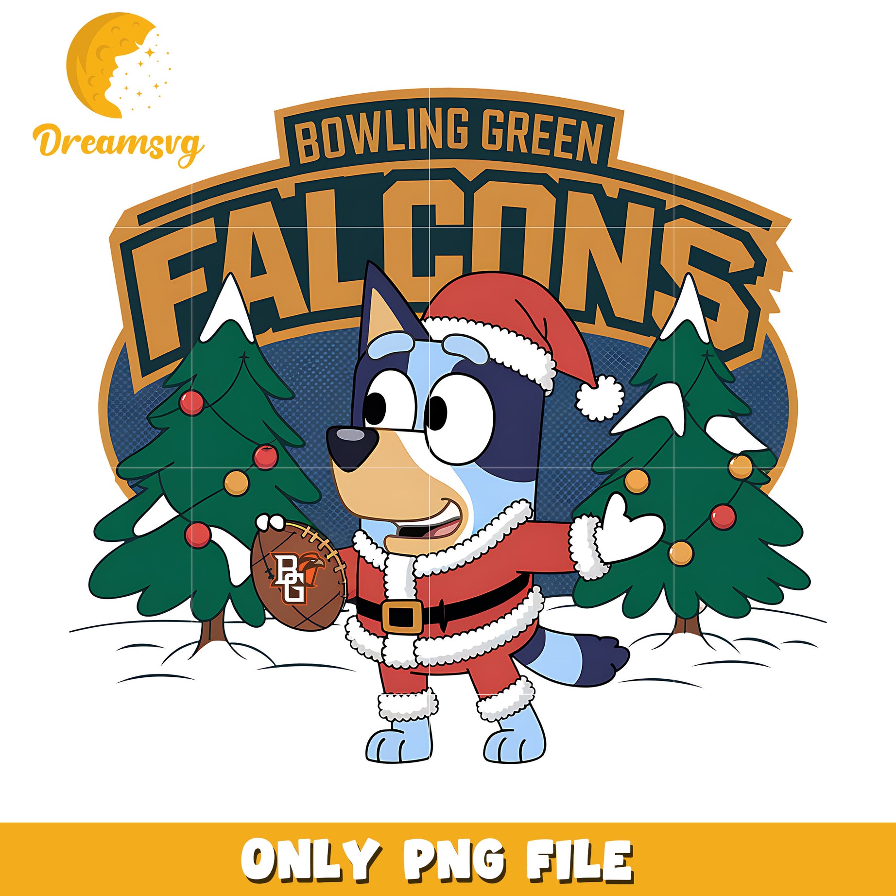 Bluey on christmas png, Bowling Green Falcons png, ncaa png