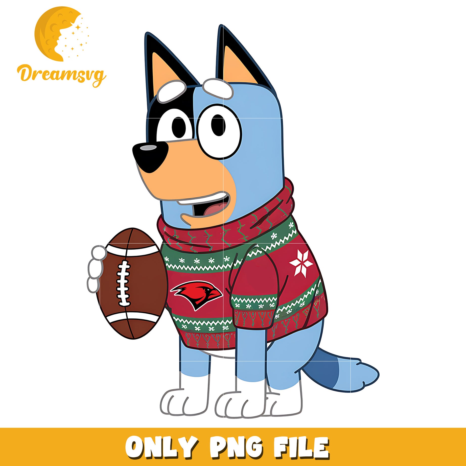 Bluey on christmas png, Incarnate Word Cardinals png, ncaa png