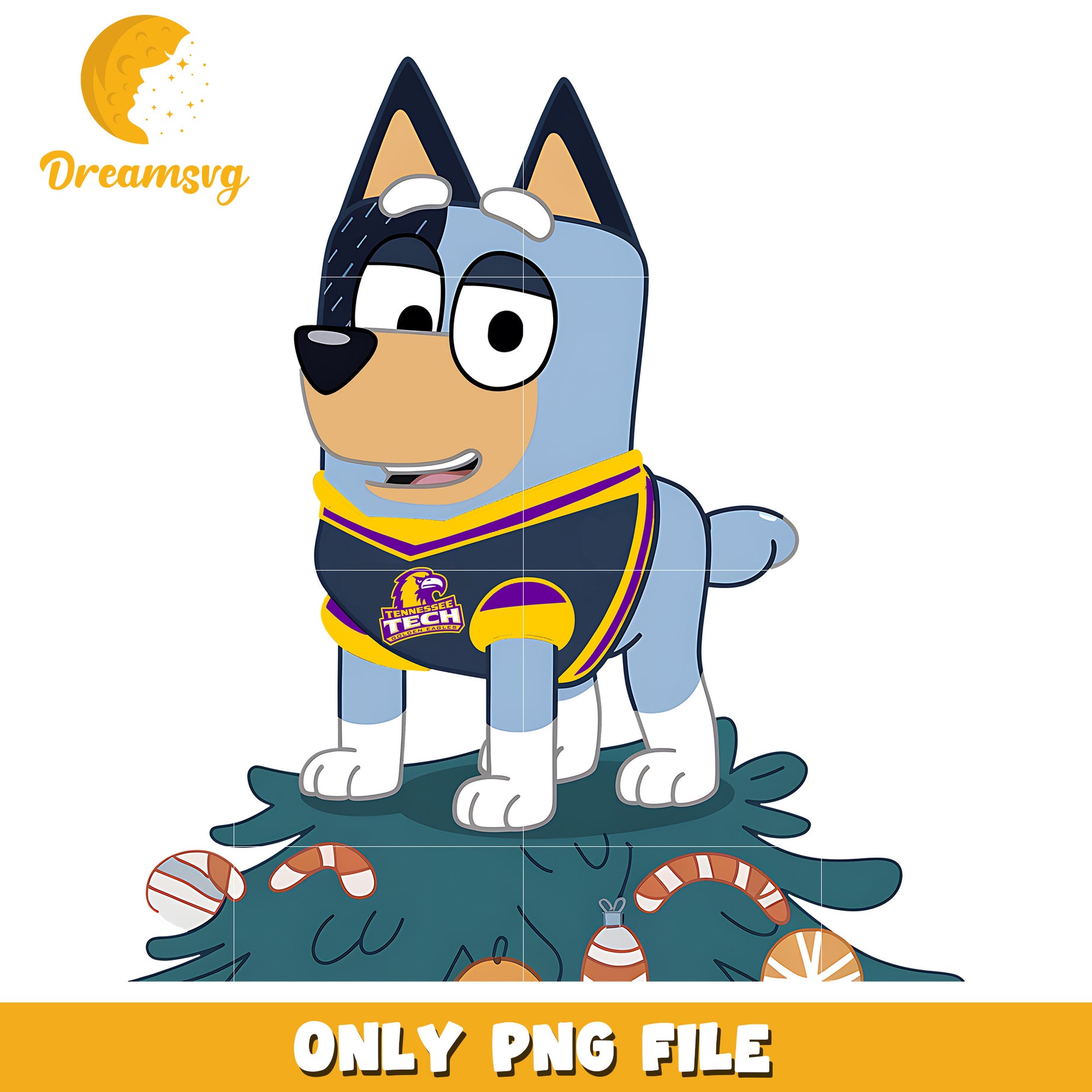 Bluey on chritmas tree png, Tennessee Tech Golden Eagles png, ncaa png