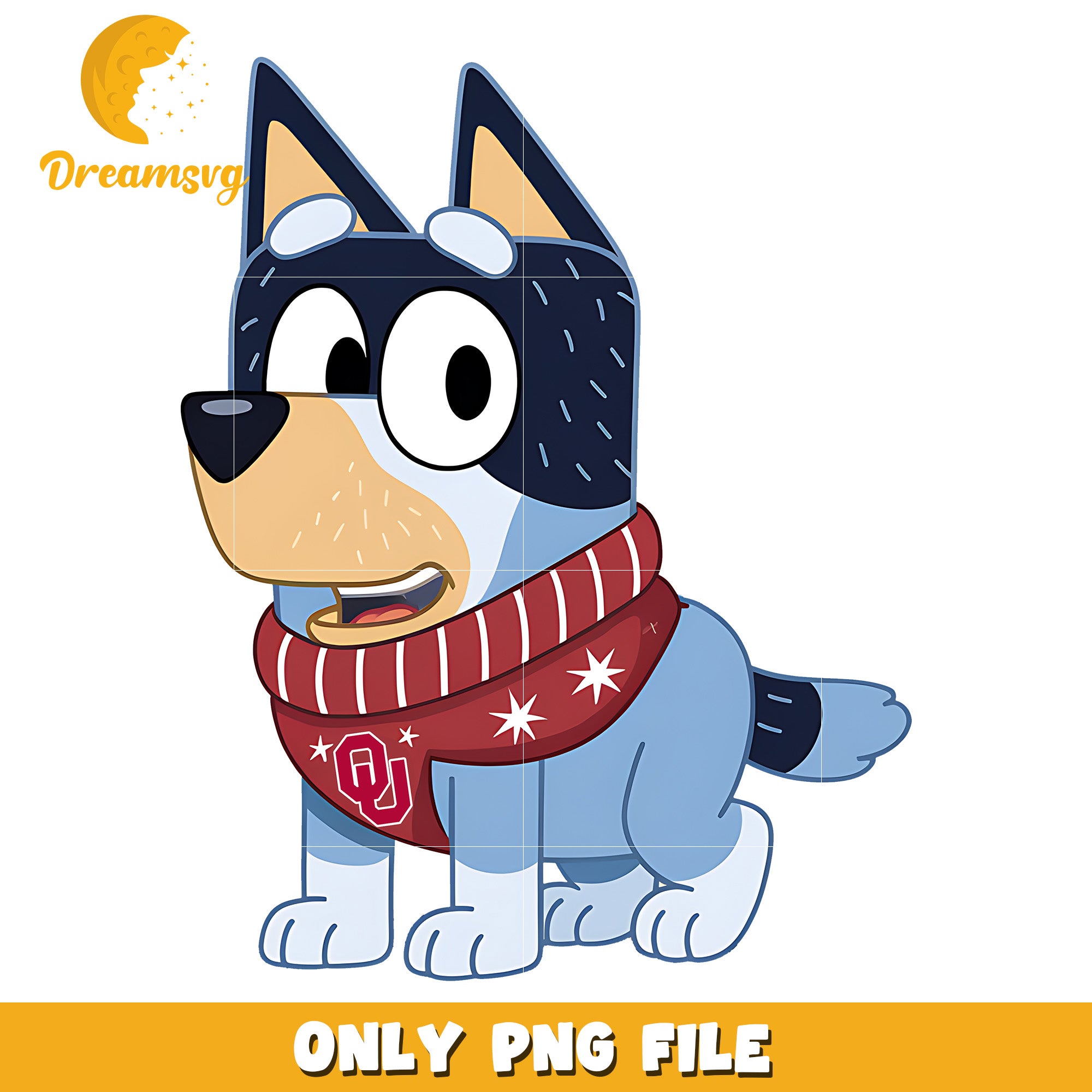 Bluey on winter day png, Oklahoma Sooners png, ncaa png